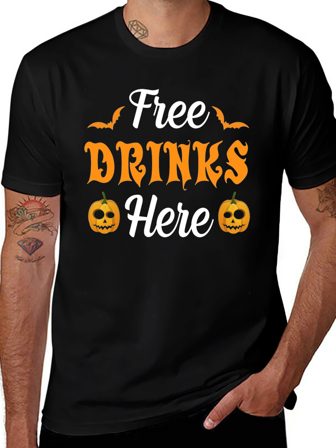 Variant 7 of Free Drinks Here Halloween T-Shirt