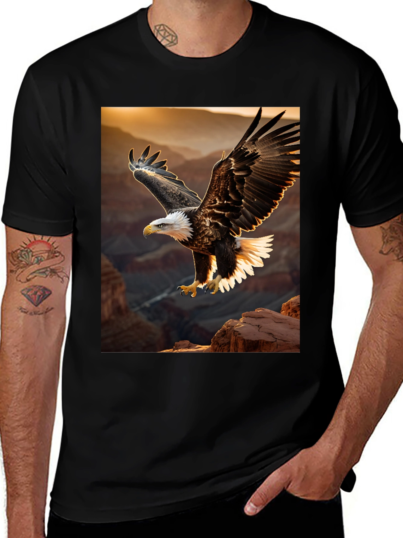 Variant 12 of Eagle Graphic Tee - Patriotic Bird Design