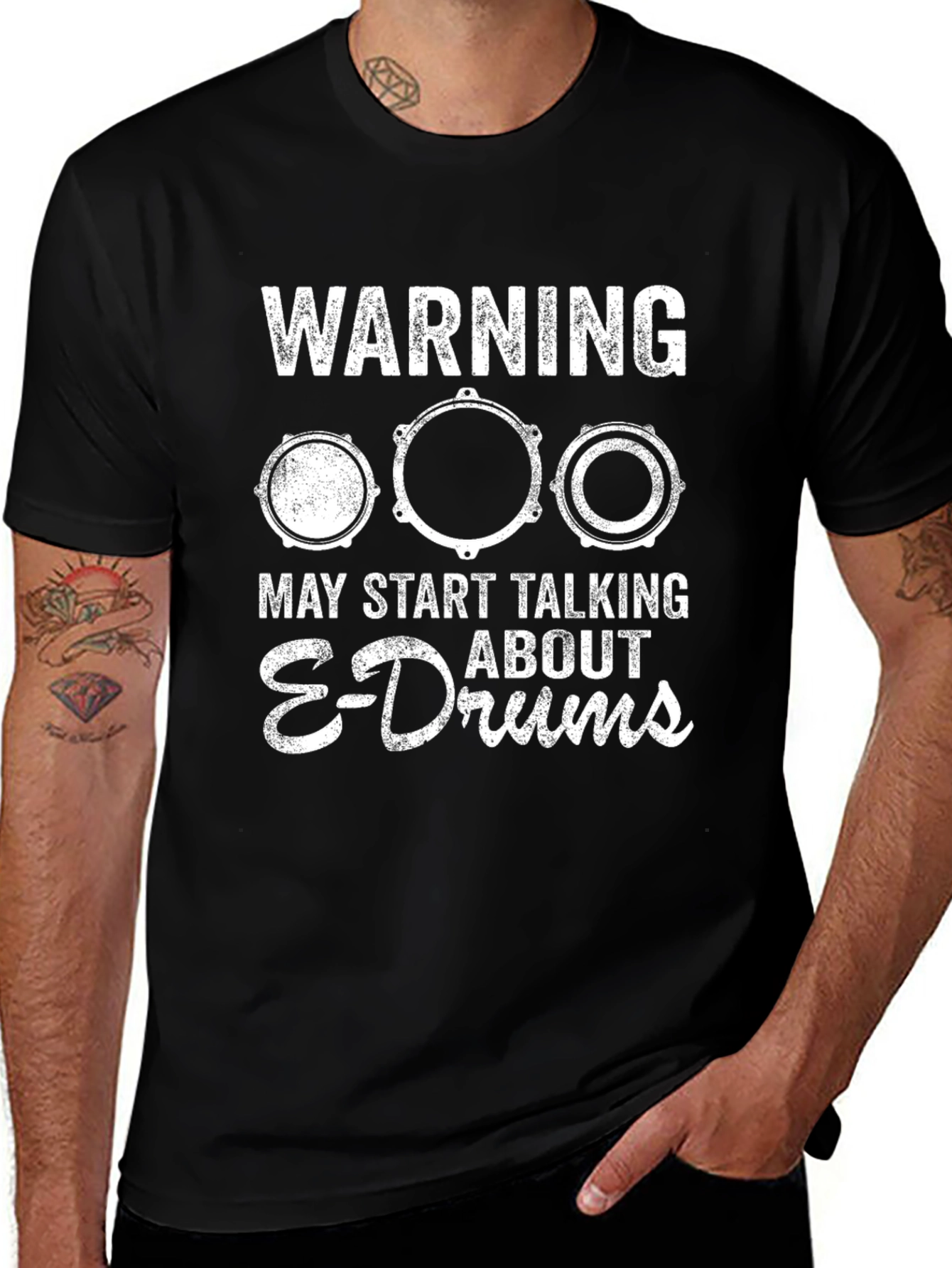 Variant 7 of Warning May Start Talking About E-Drums T-Shirt