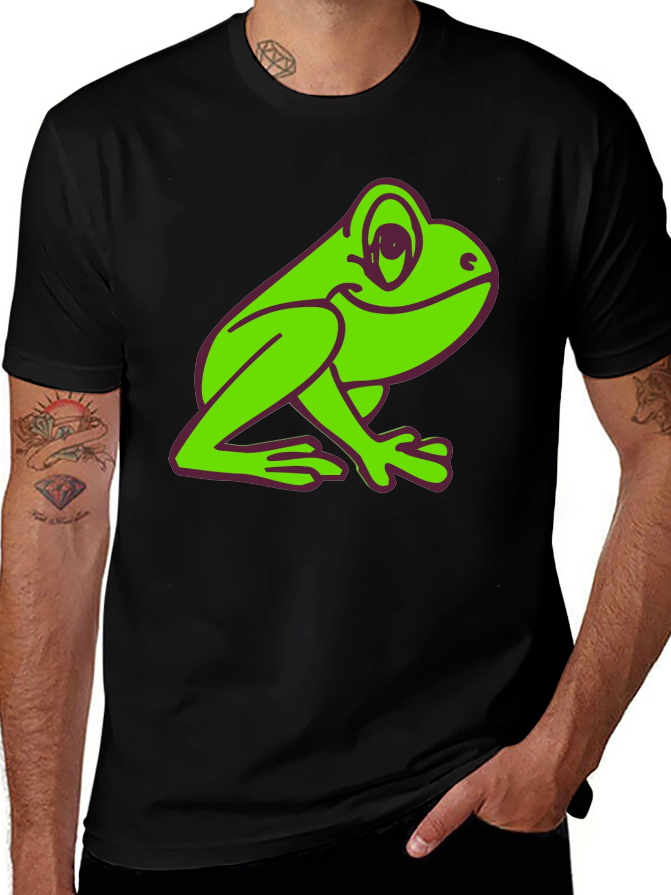 Variant 2 of Frog Graphic Tee - Black Cotton T-Shirt