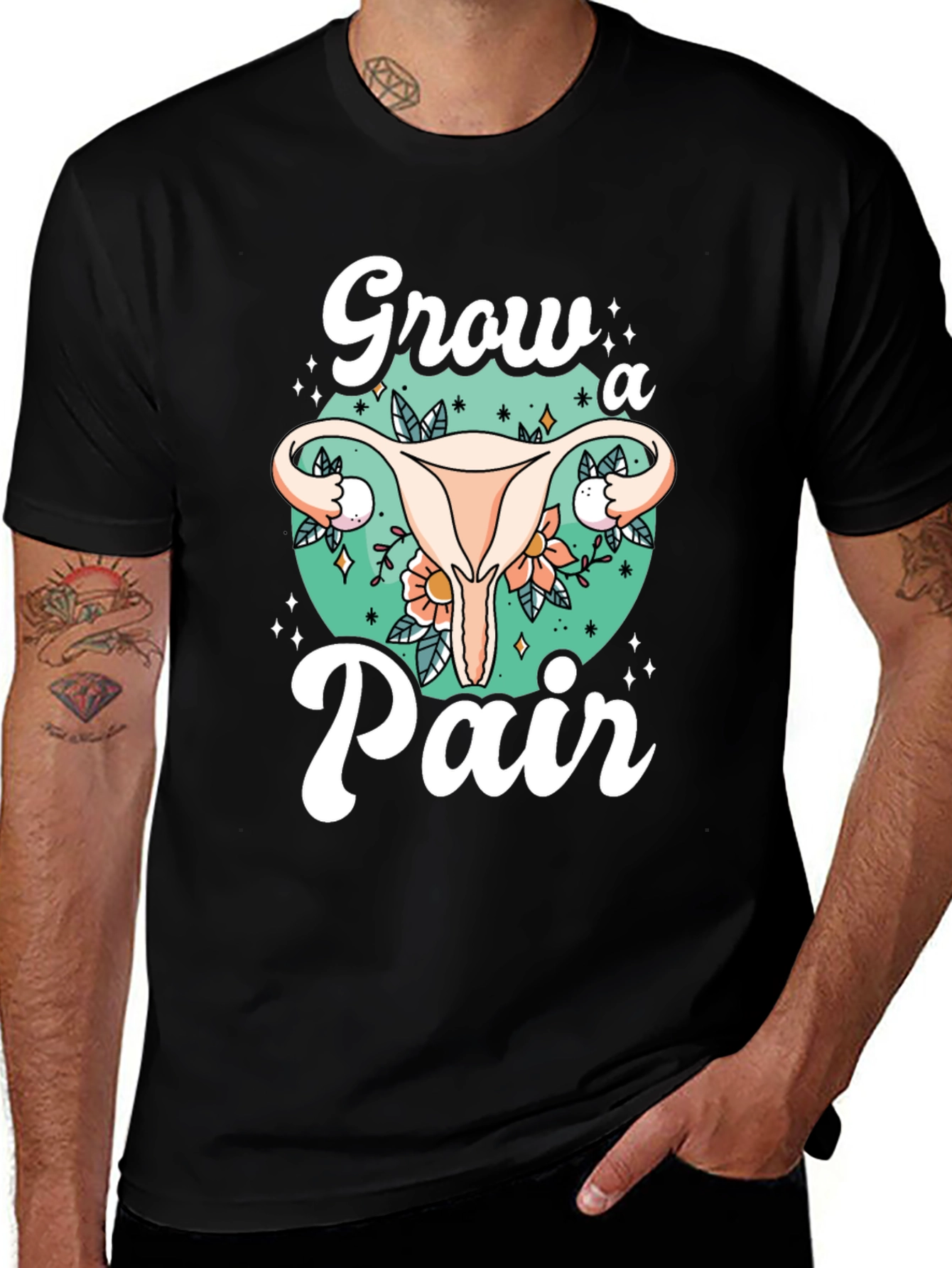 Variant 22 of Grow a Pair Graphic Tee - Unique Uterus Design