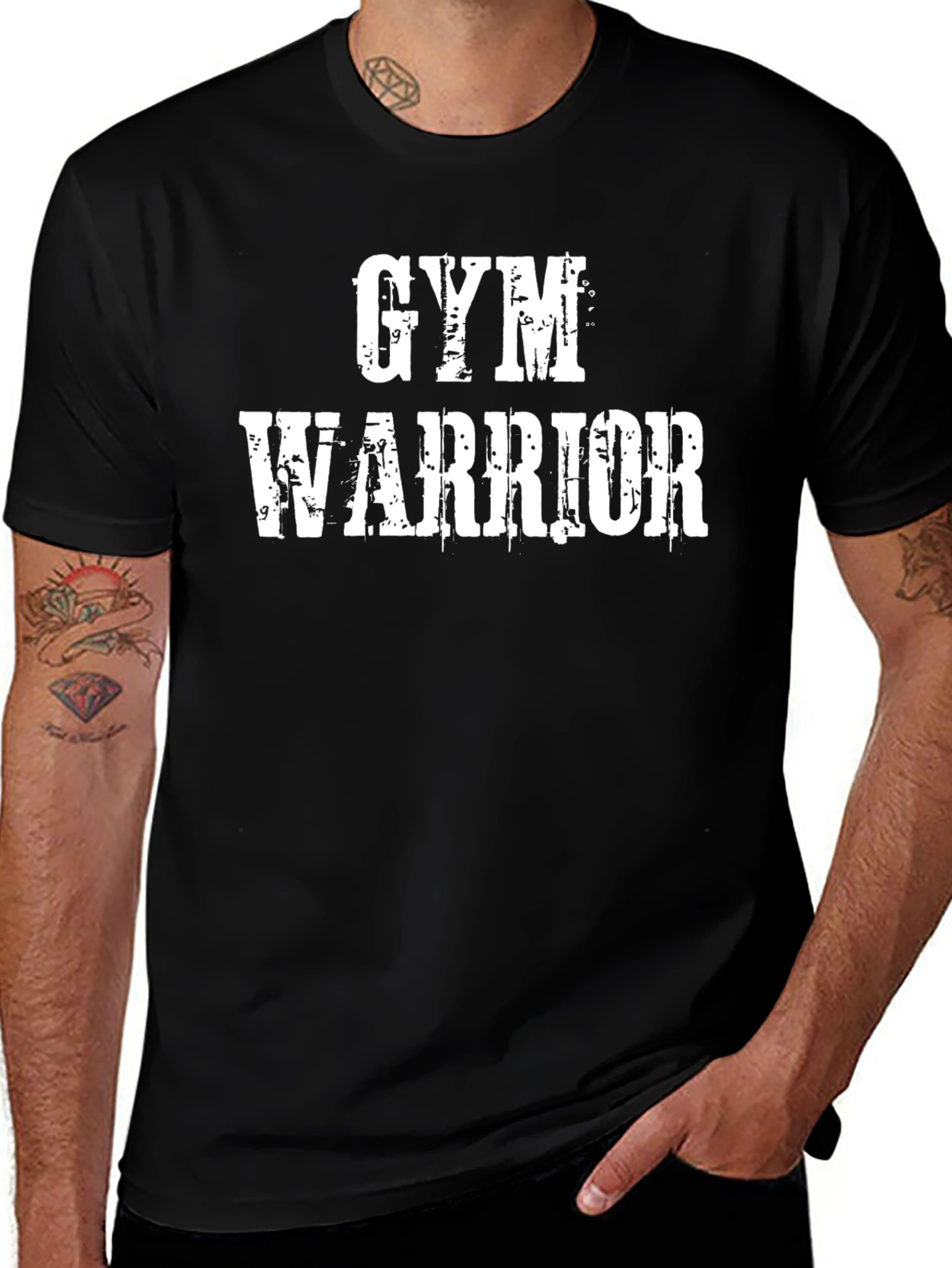 Variant 16 of Gym Warrior Black Graphic T-Shirt