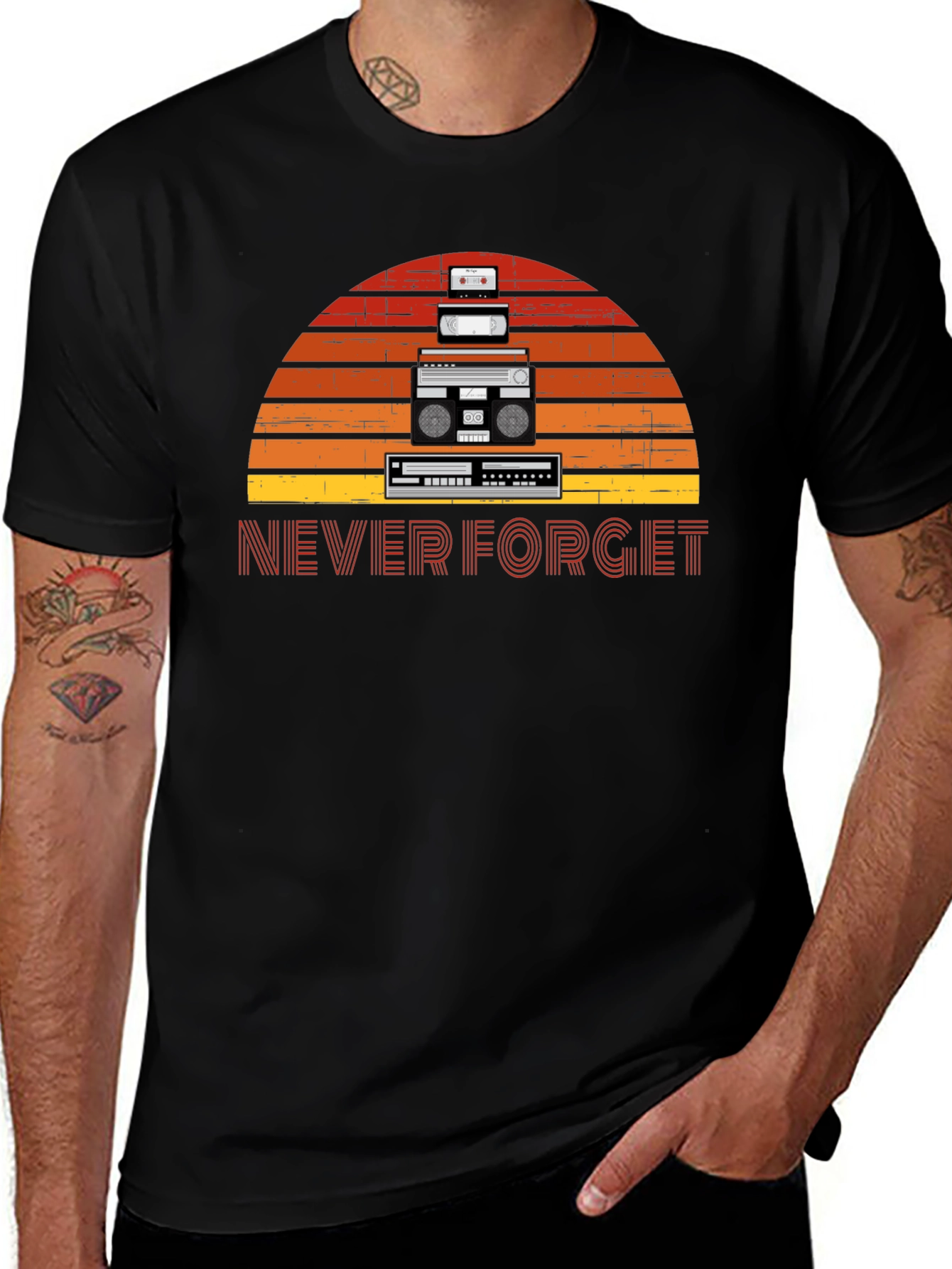 Variant 13 of Retro "Never Forget" Graphic T-Shirt