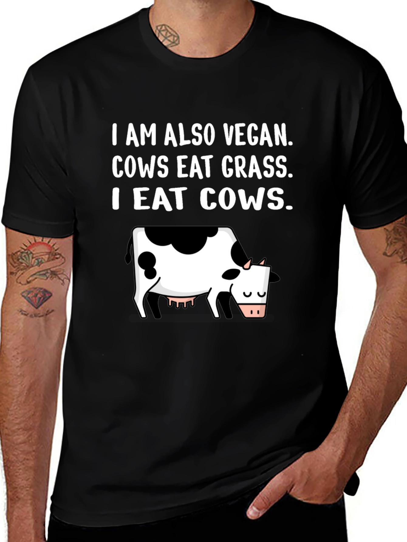 Variant 9 of Funny Vegan I Eat Cows Graphic T-Shirt