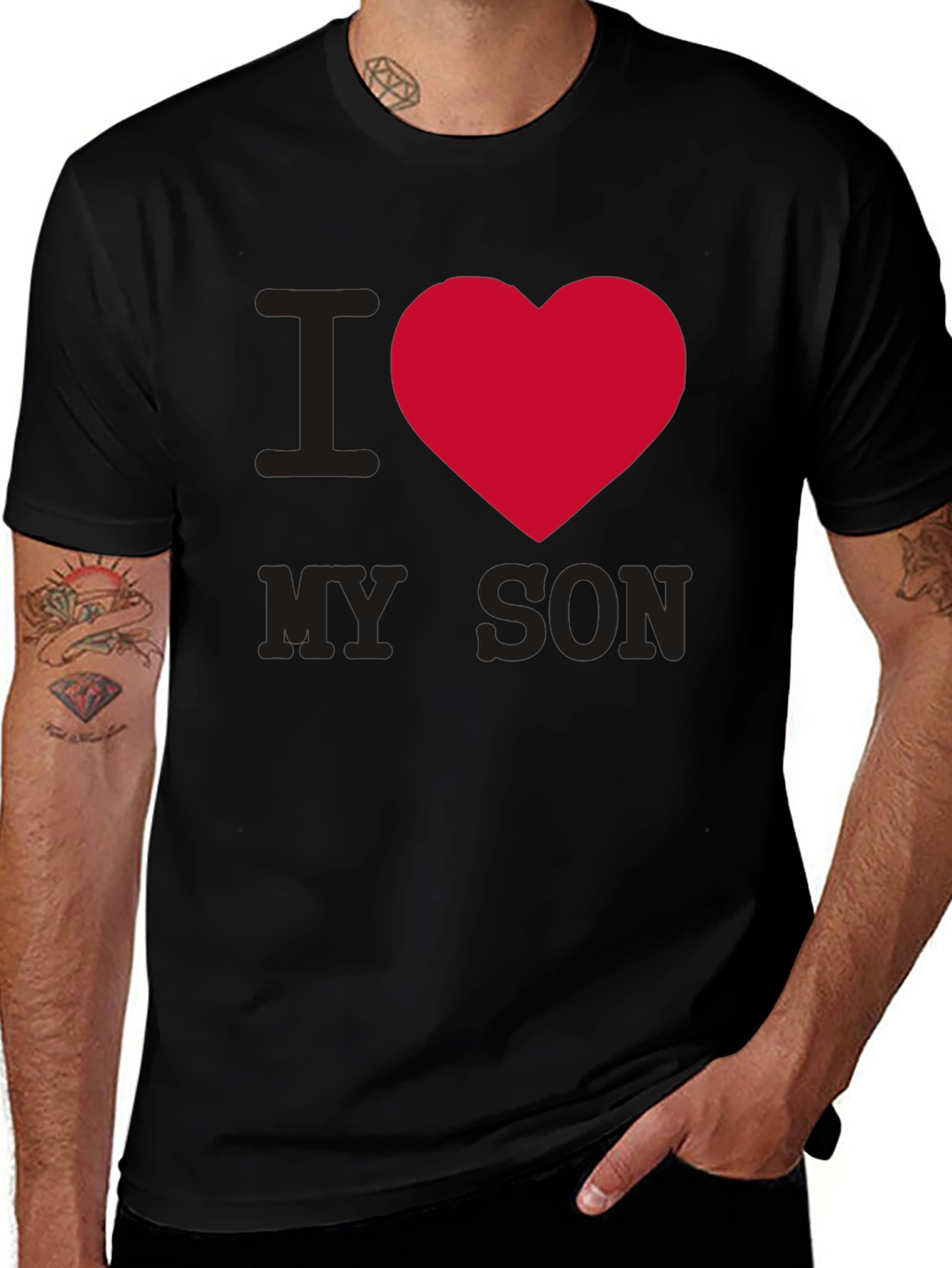 Variant 12 of I Heart My Son T-Shirt - Black Graphic Tee