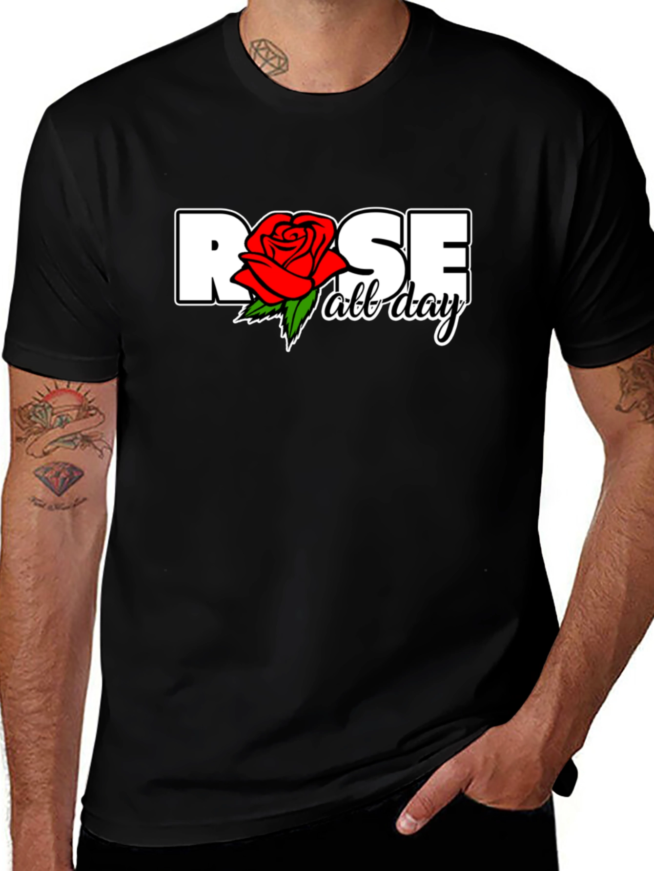 Variant 13 of Rose All Day Graphic T-Shirt - Black