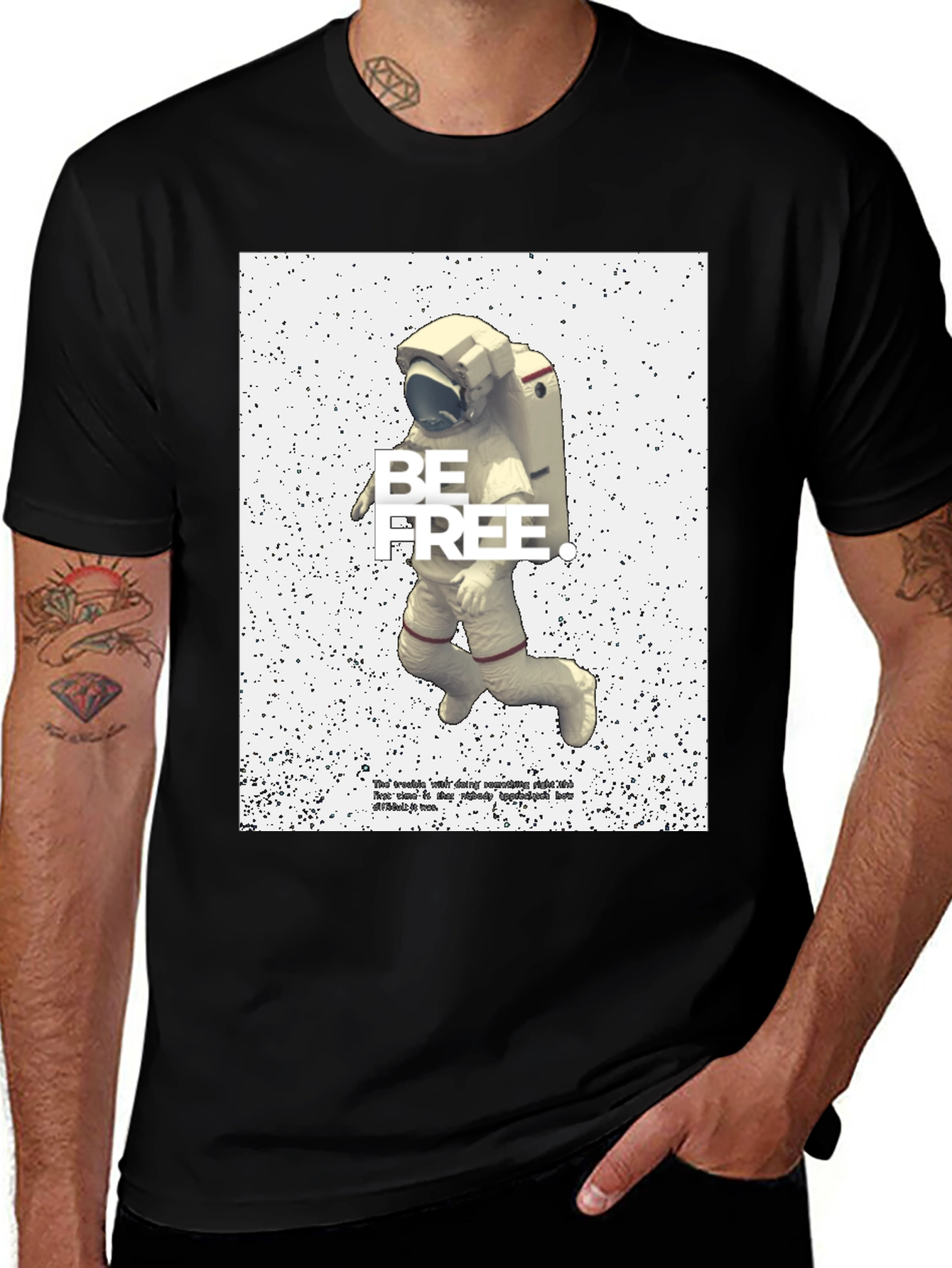 Be Free Astronaut Graphic T-Shirt