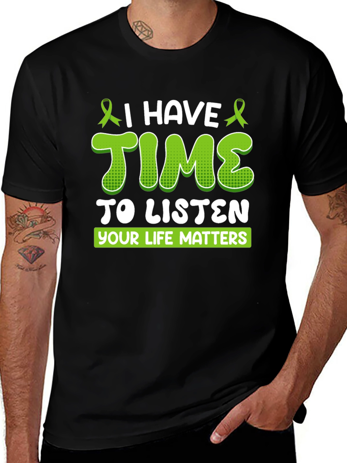 Variant 19 of I Have Time To Listen T-Shirt - Mental Health Awareness