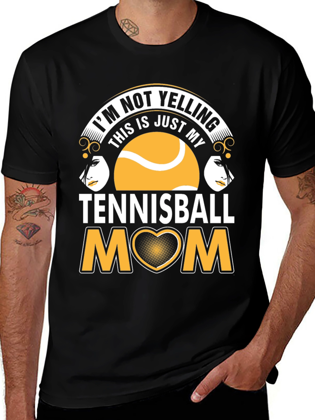 Variant 11 of Tennisball Mom Tee - I'm Not Yelling!