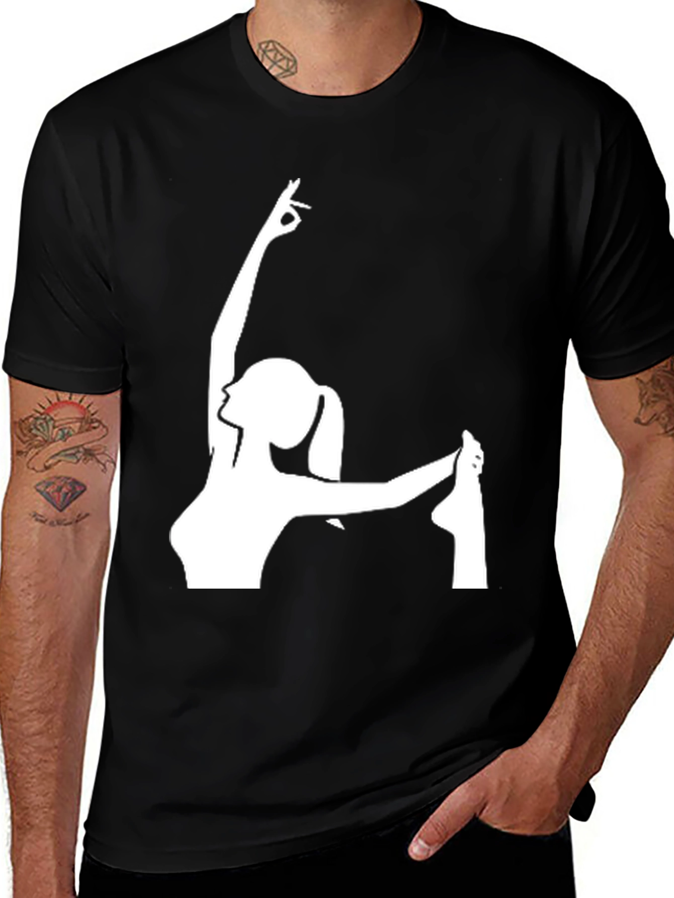 Variant 2 of Yoga Pose Graphic Black Tee