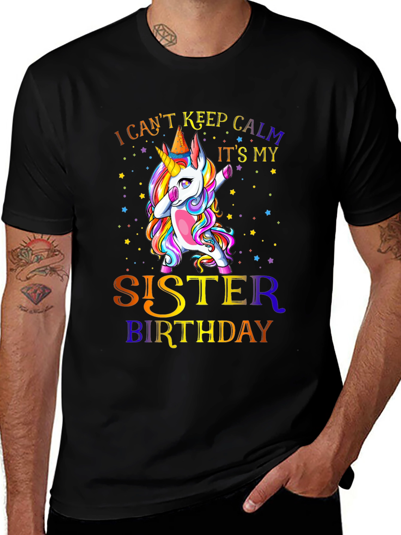 Sister Birthday Unicorn Dabbing T-Shirt