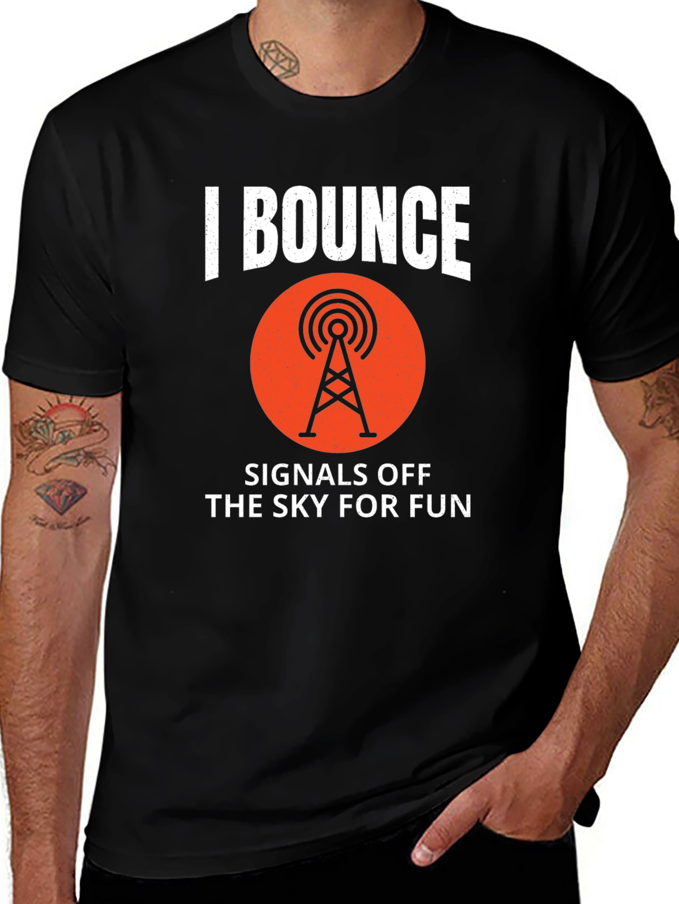 Black Bounce Signals T-Shirt - Amateur Radio Ham Operator Tee main image