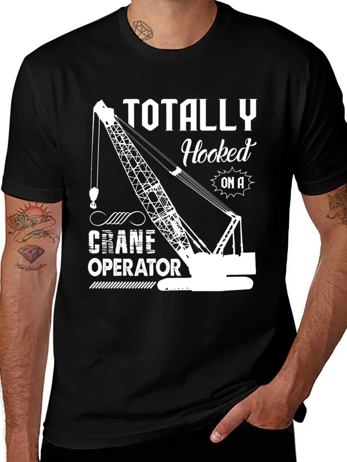 Variant 26 of Totally Hooked On A Crane Operator T-Shirt