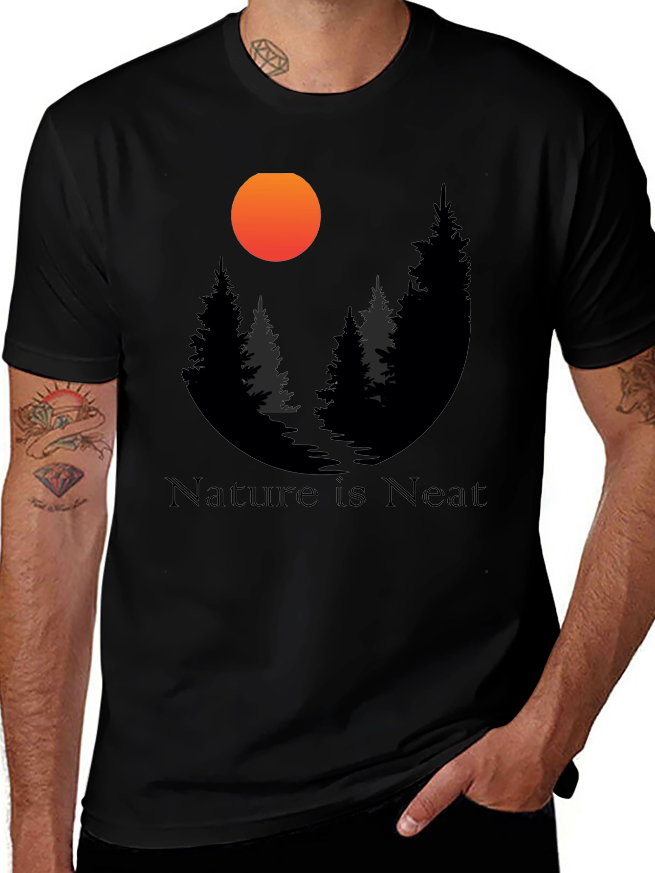 Variant 11 of Nature is Neat Graphic T-Shirt - Black