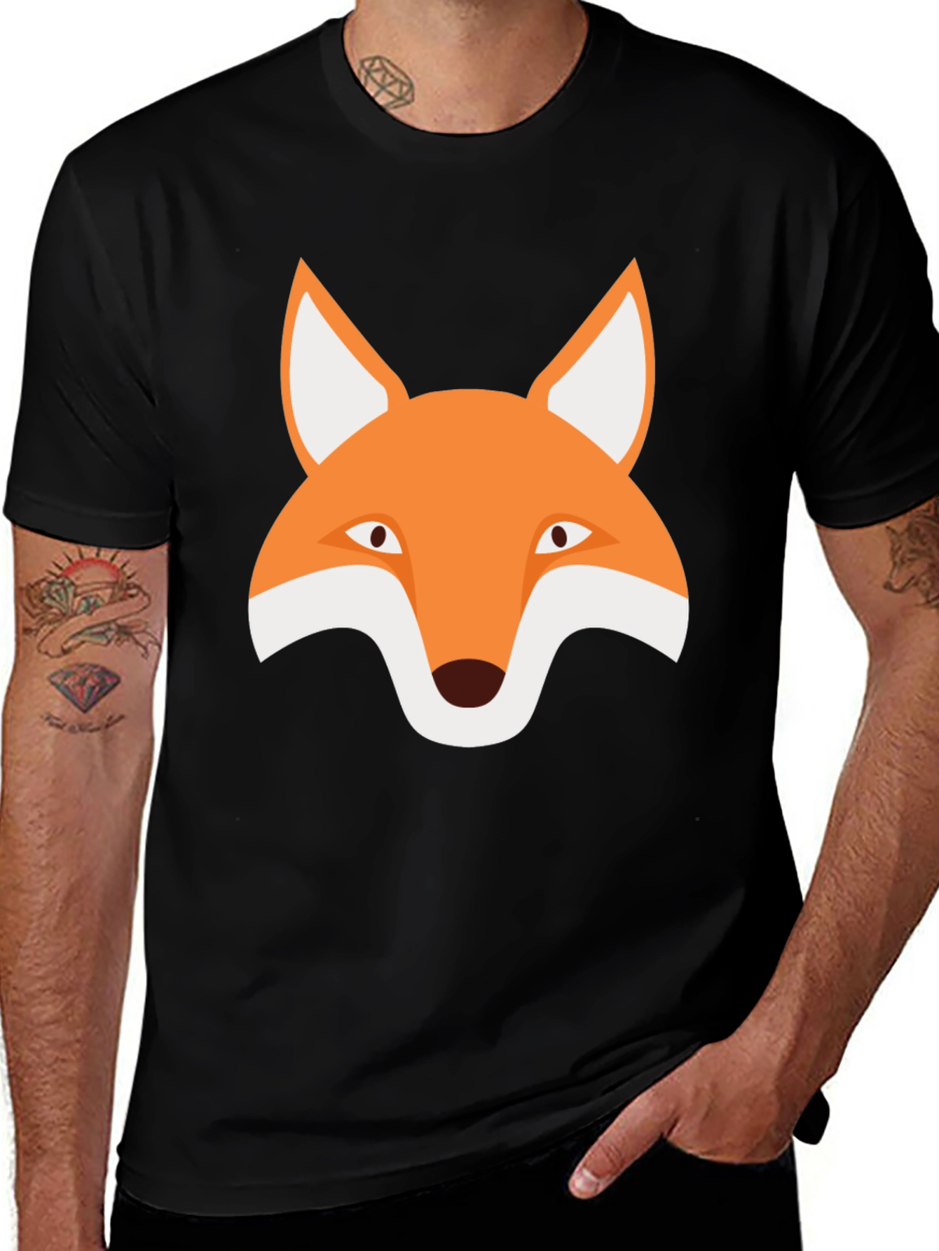 Variant 2 of Cool Fox Graphic Tee - Casual Black T-Shirt