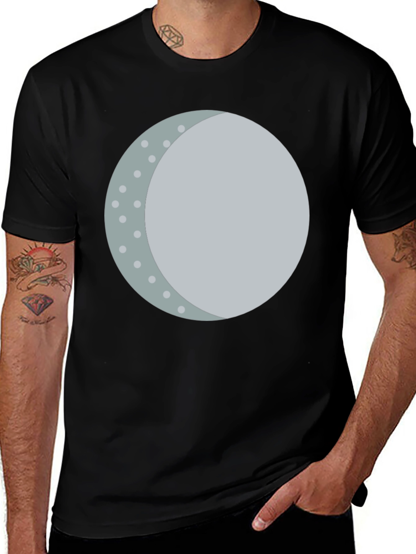Variant 23 of Lunar Phase T-Shirt - Stylish Black Cotton Tee