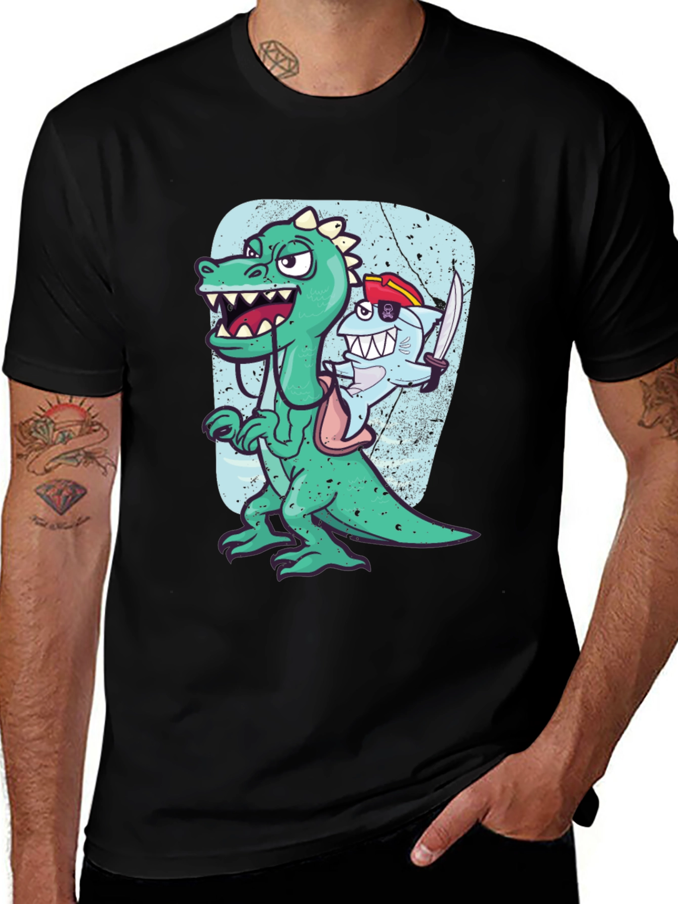 Variant 20 of Dino Shark Pirate Graphic Tee