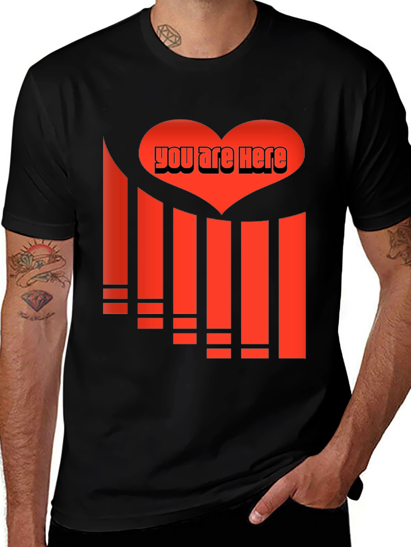 Variant 11 of You Are Here Heart Graphic Tee