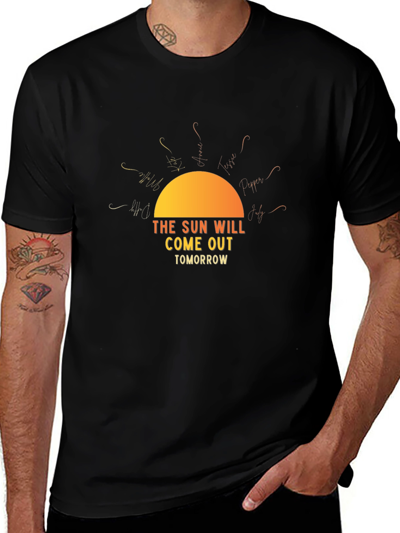 Variant 2 of Optimistic Graphic Tee - The Sun Will Come Out Tomorrow