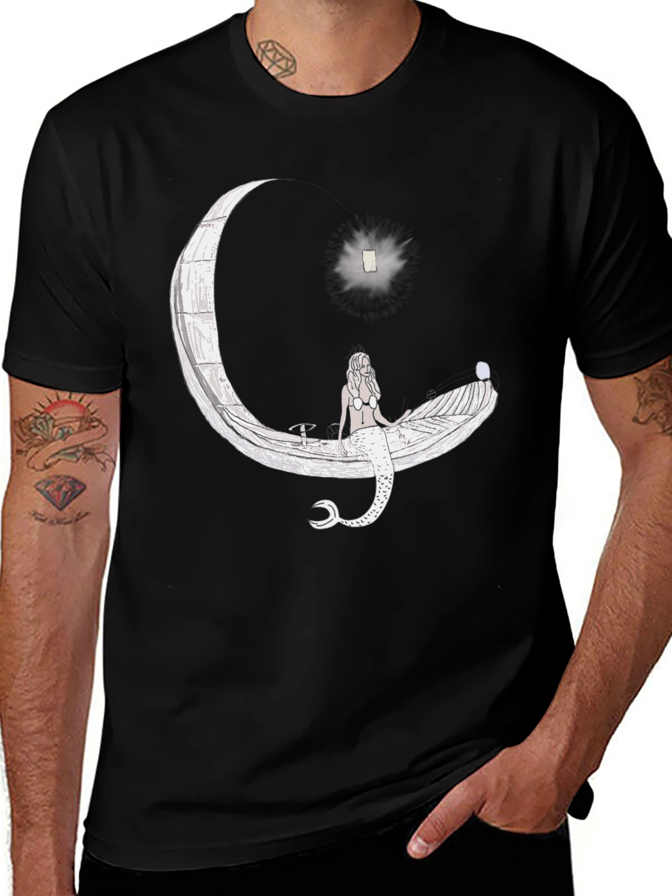 Variant 15 of Mermaid Moon Graphic T-Shirt - Black