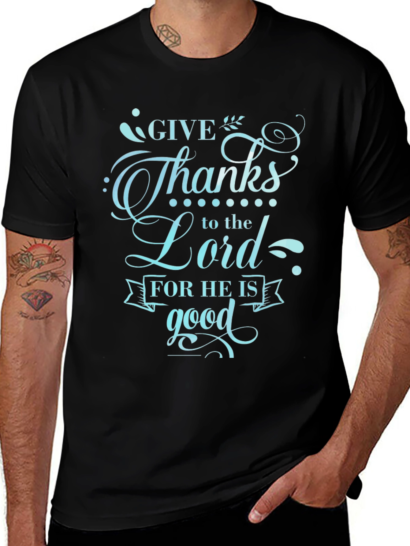 Variant 26 of Give Thanks Graphic Tee, Christian Apparel