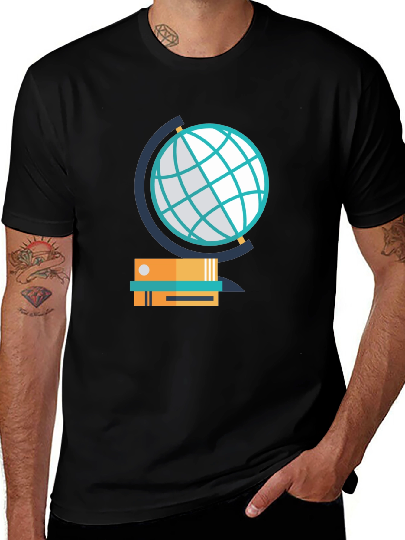Variant 25 of Globe & Books Graphic Tee - Study in Style!