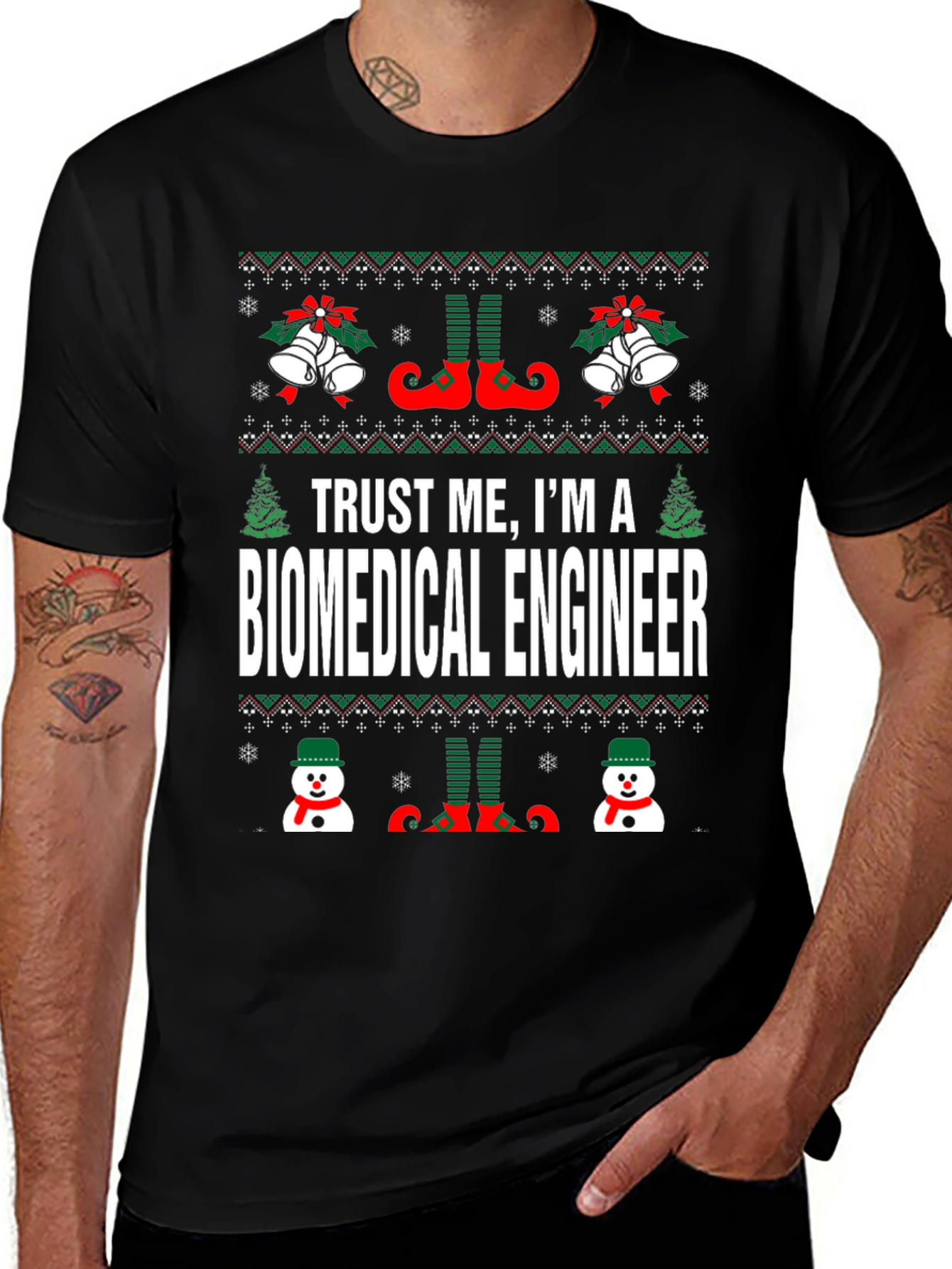 Biomedical Engineer Ugly Christmas Sweater T-Shirt