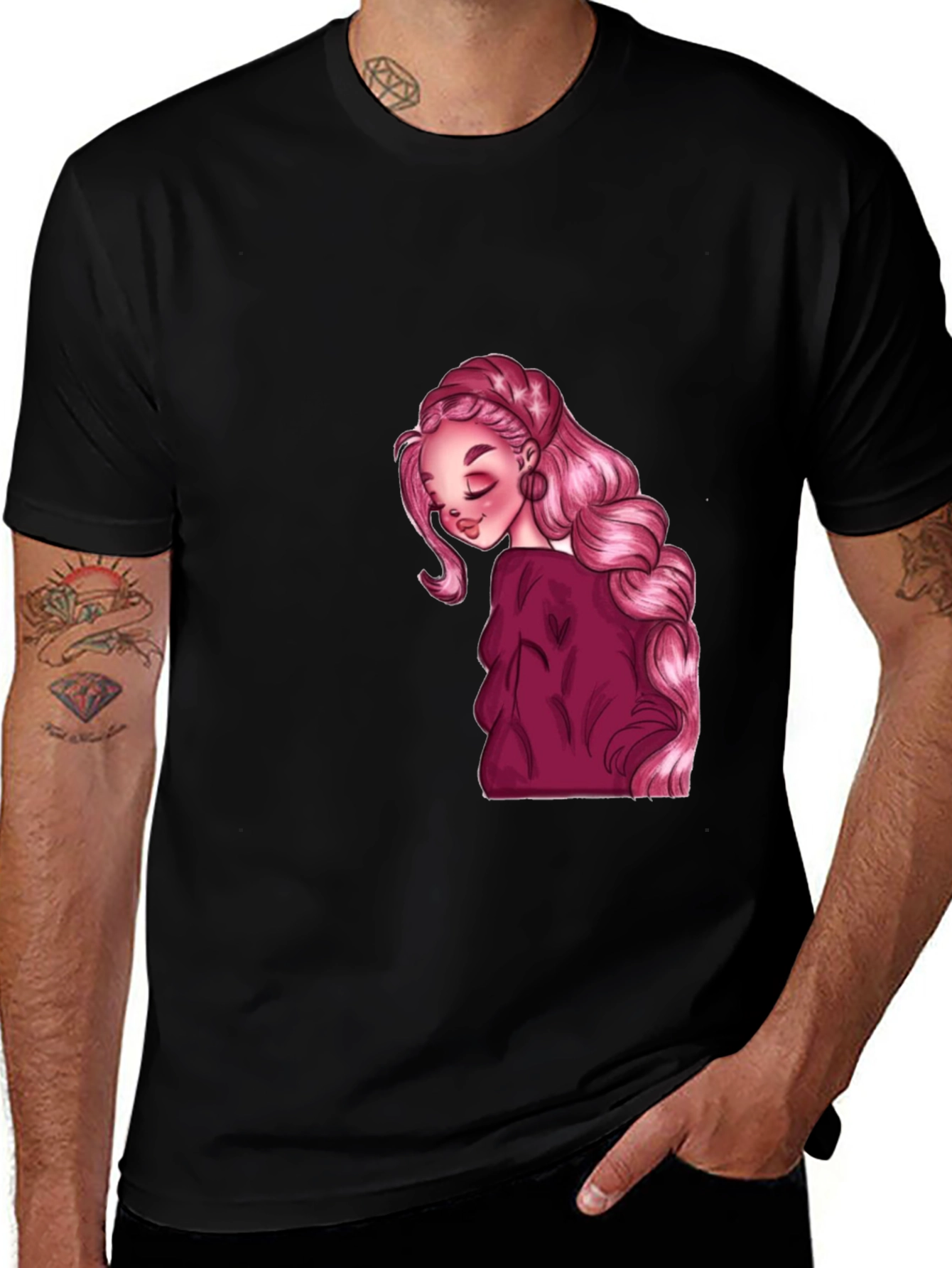 Variant 5 of Pink Haired Girl Graphic Tee