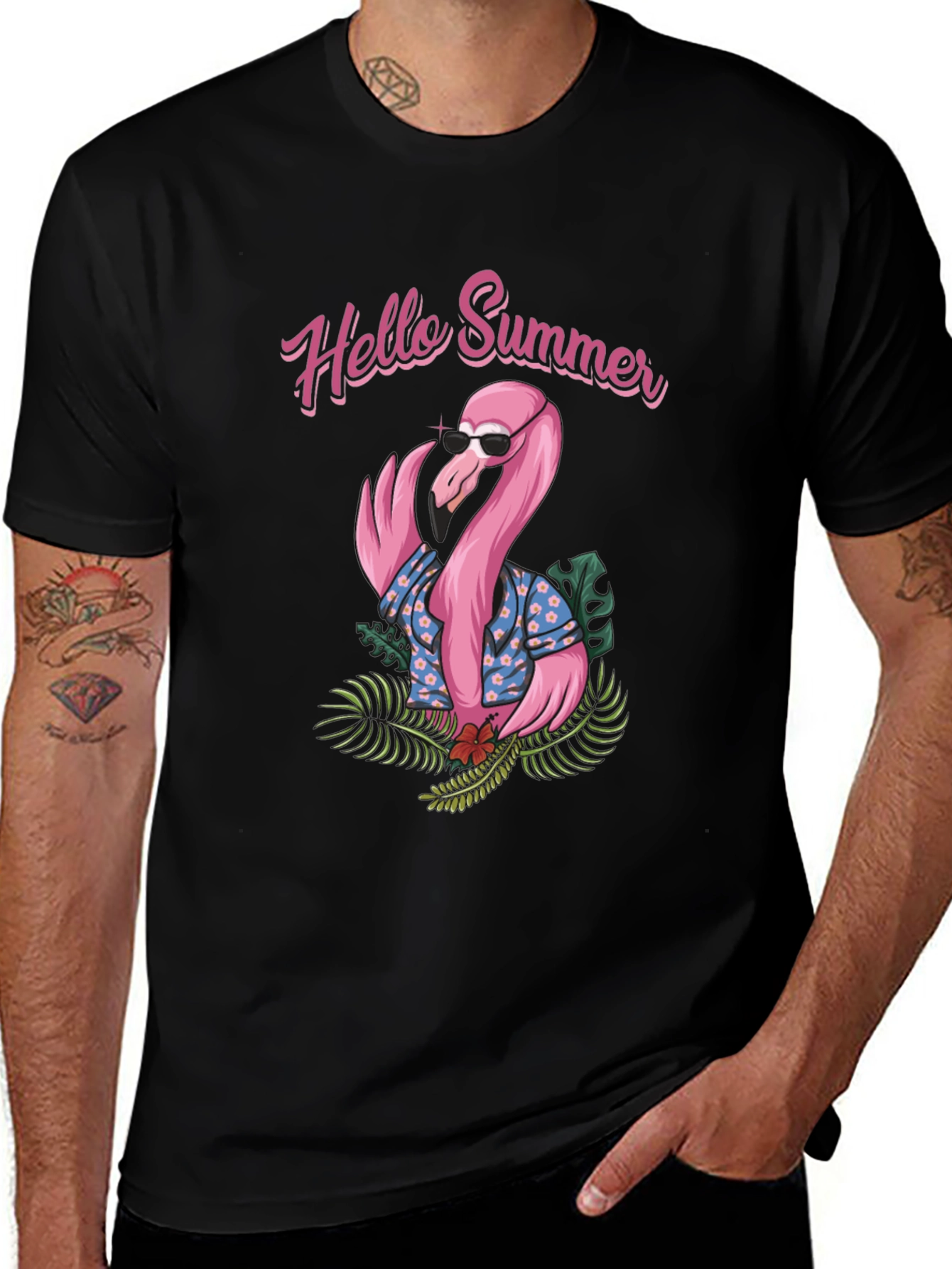 Variant 19 of Cool Flamingo Summer Graphic Tee