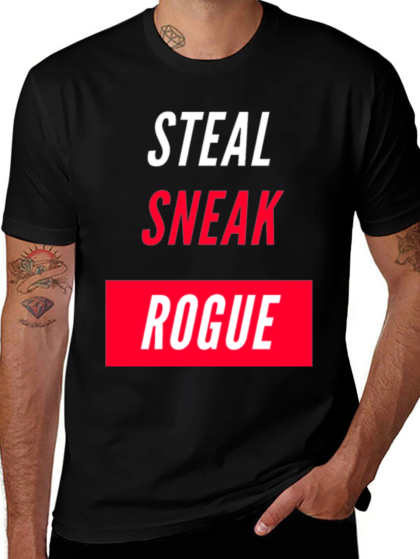 Variant 29 of Steal Sneak Rogue Graphic Tee - Black