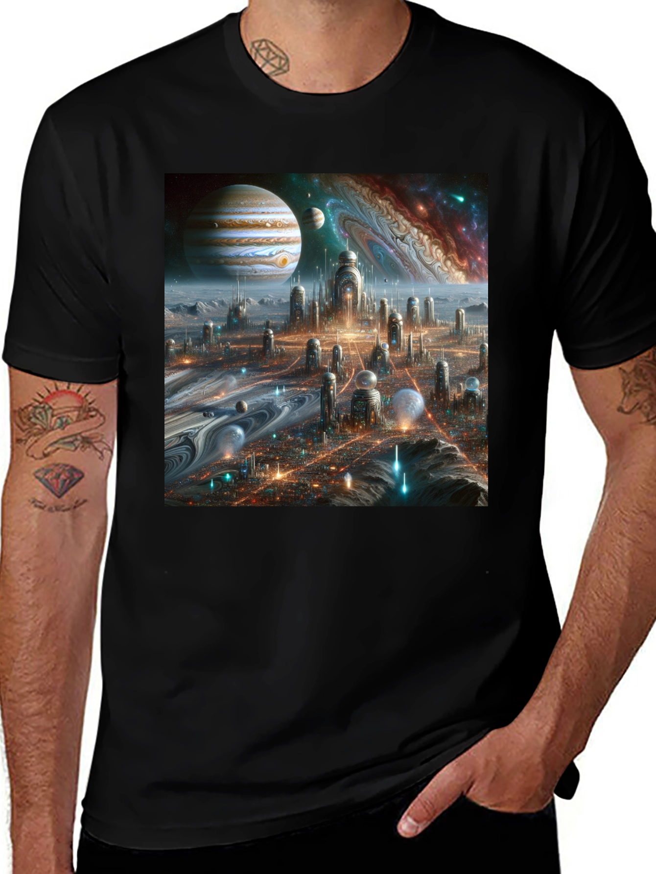 Variant 20 of Sci-Fi Cityscape Graphic Tee
