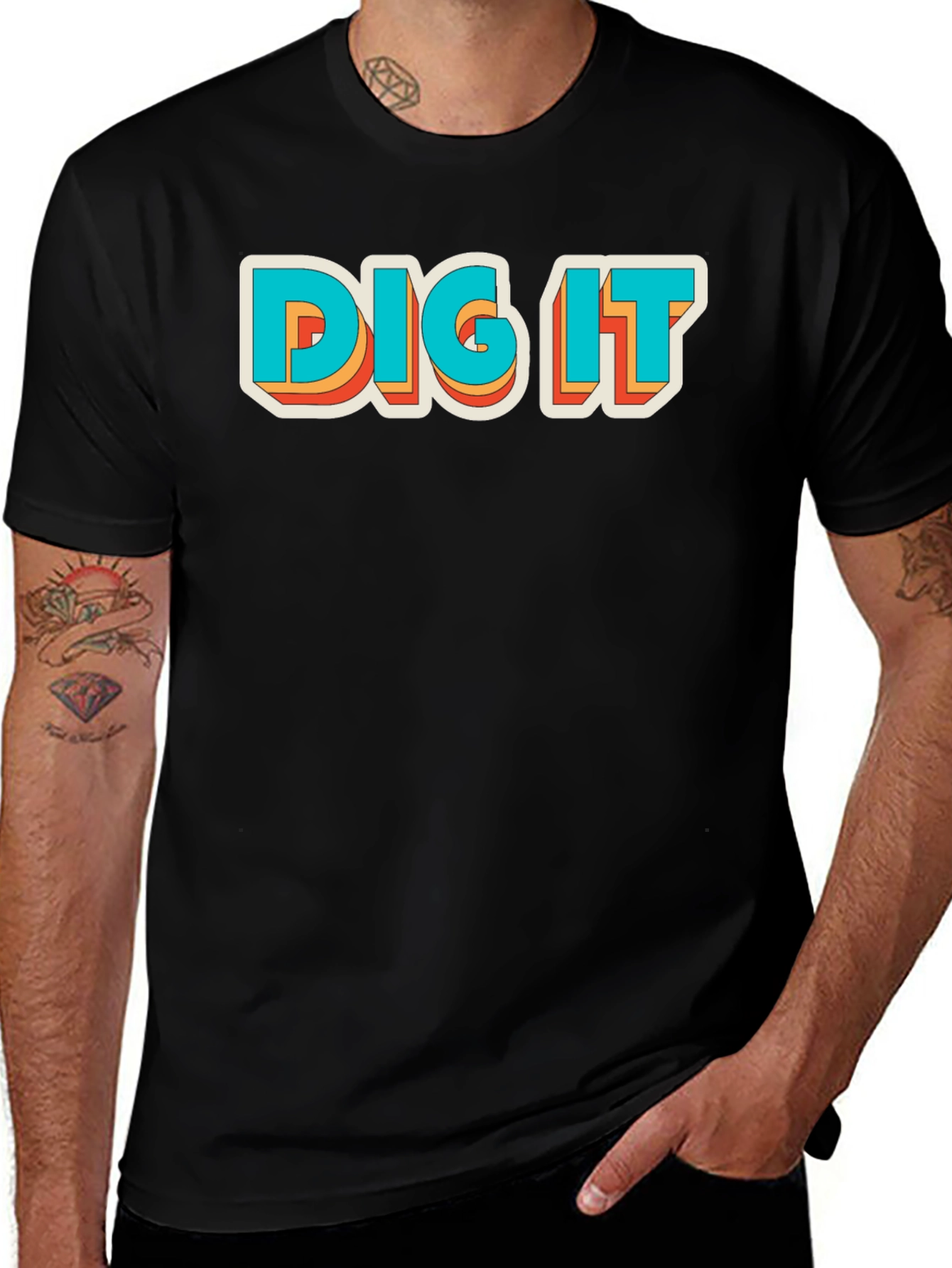 Variant 22 of Retro "Dig It" Graphic T-Shirt - Vintage Style