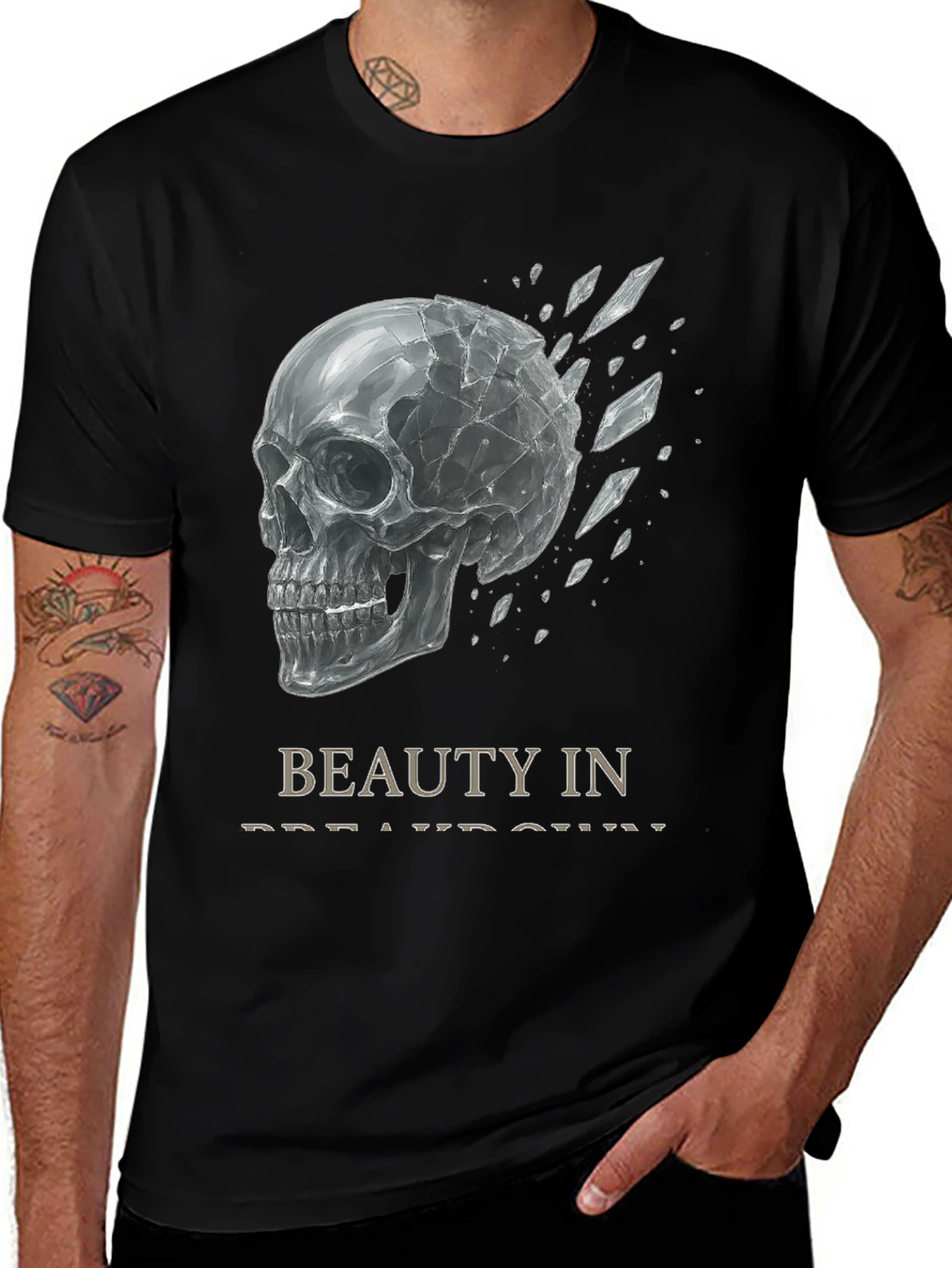 Variant 30 of Beauty in Breakdown Skull Graphic T-Shirt