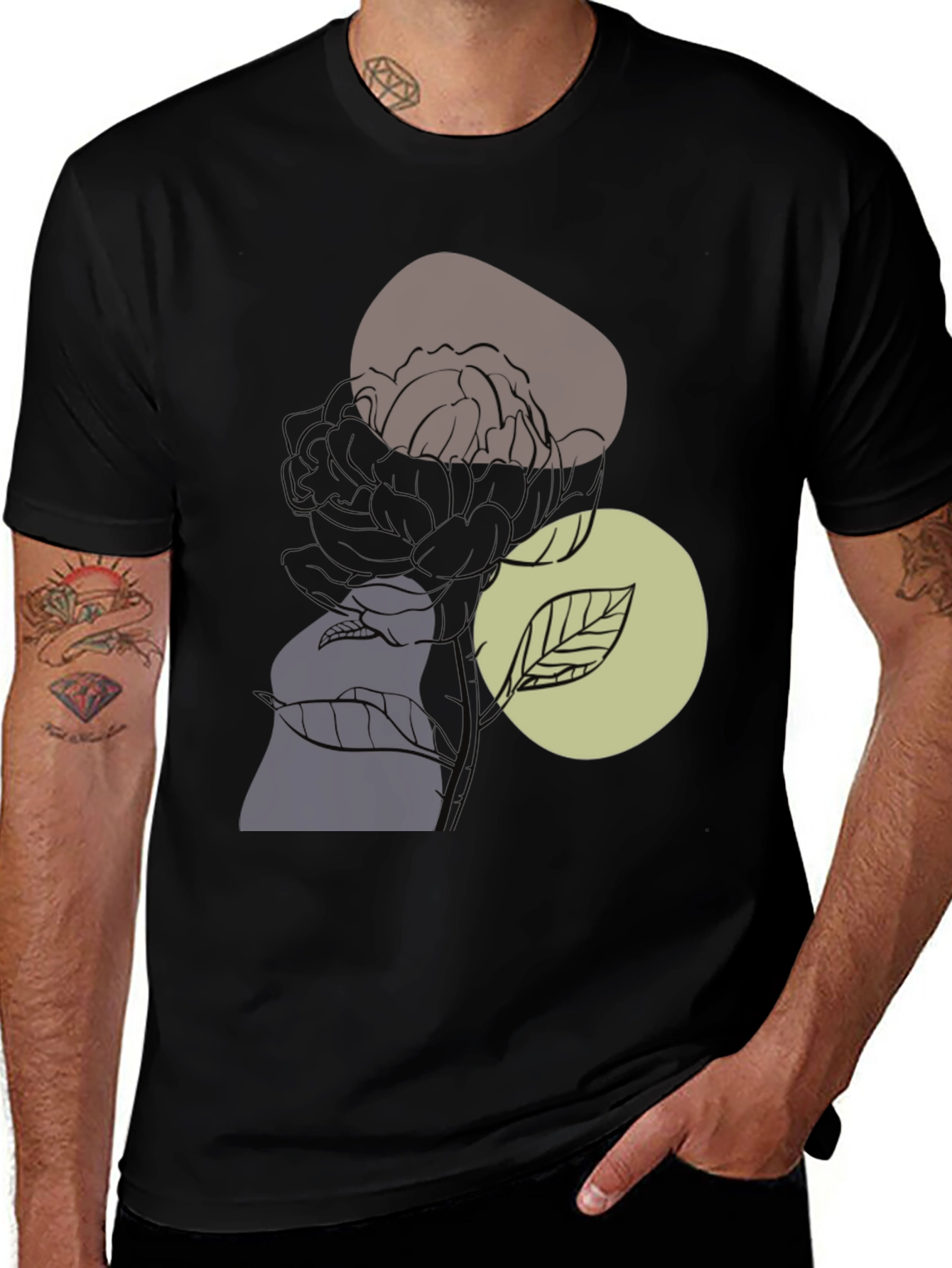 Variant 15 of Modern Abstract Floral Graphic T-Shirt