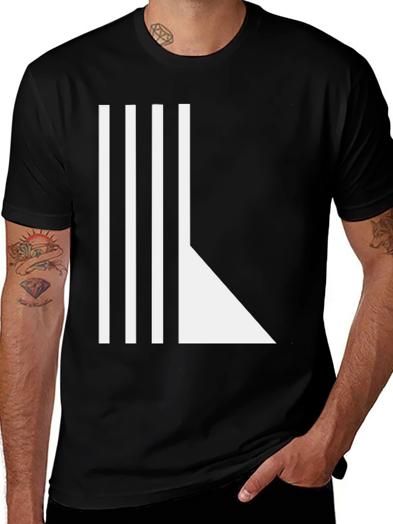 Variant 25 of Modern Geometric Black T-Shirt