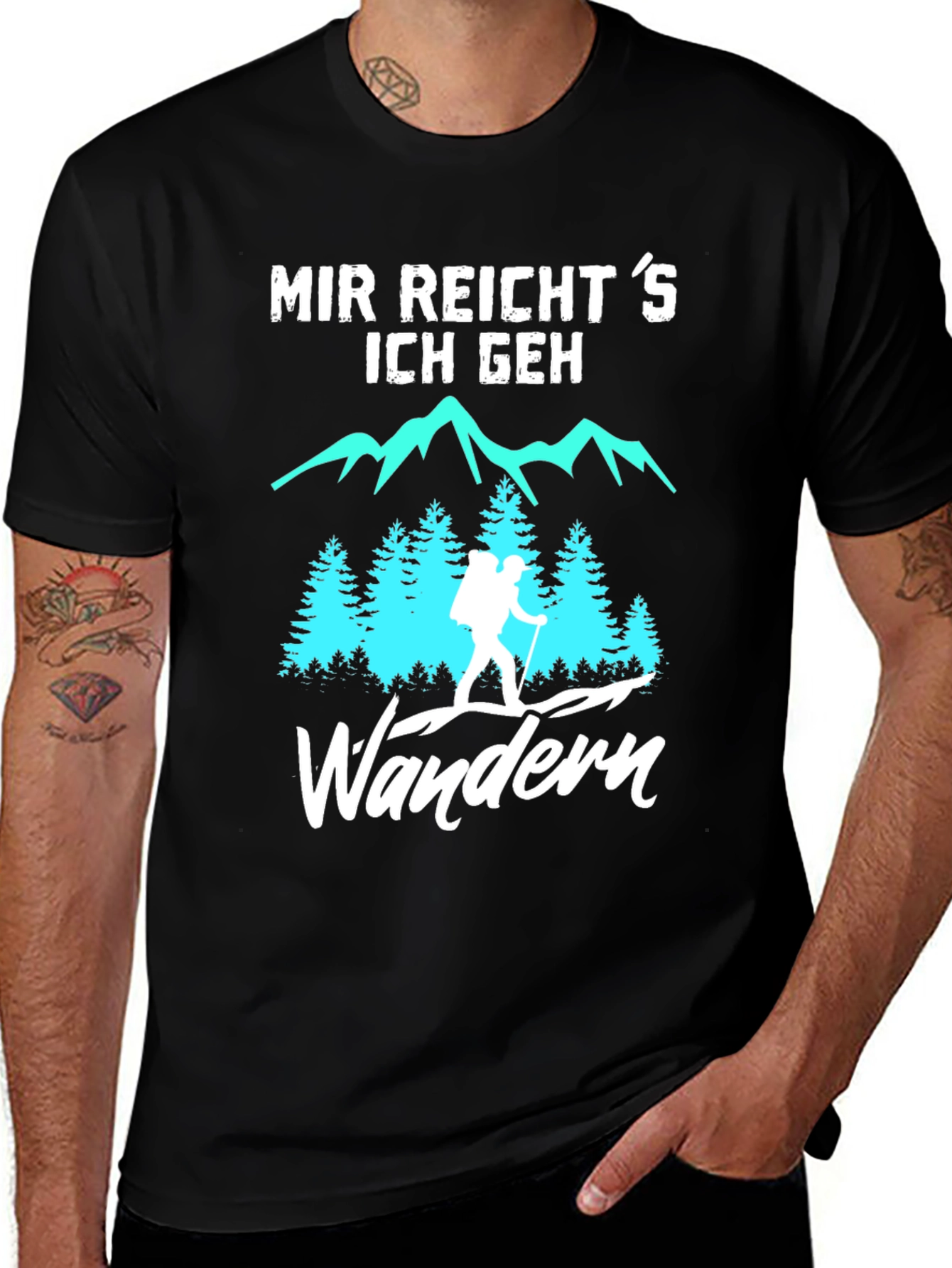 Hiking T-Shirt - Mir Reicht's Ich Geh Wandern - Black