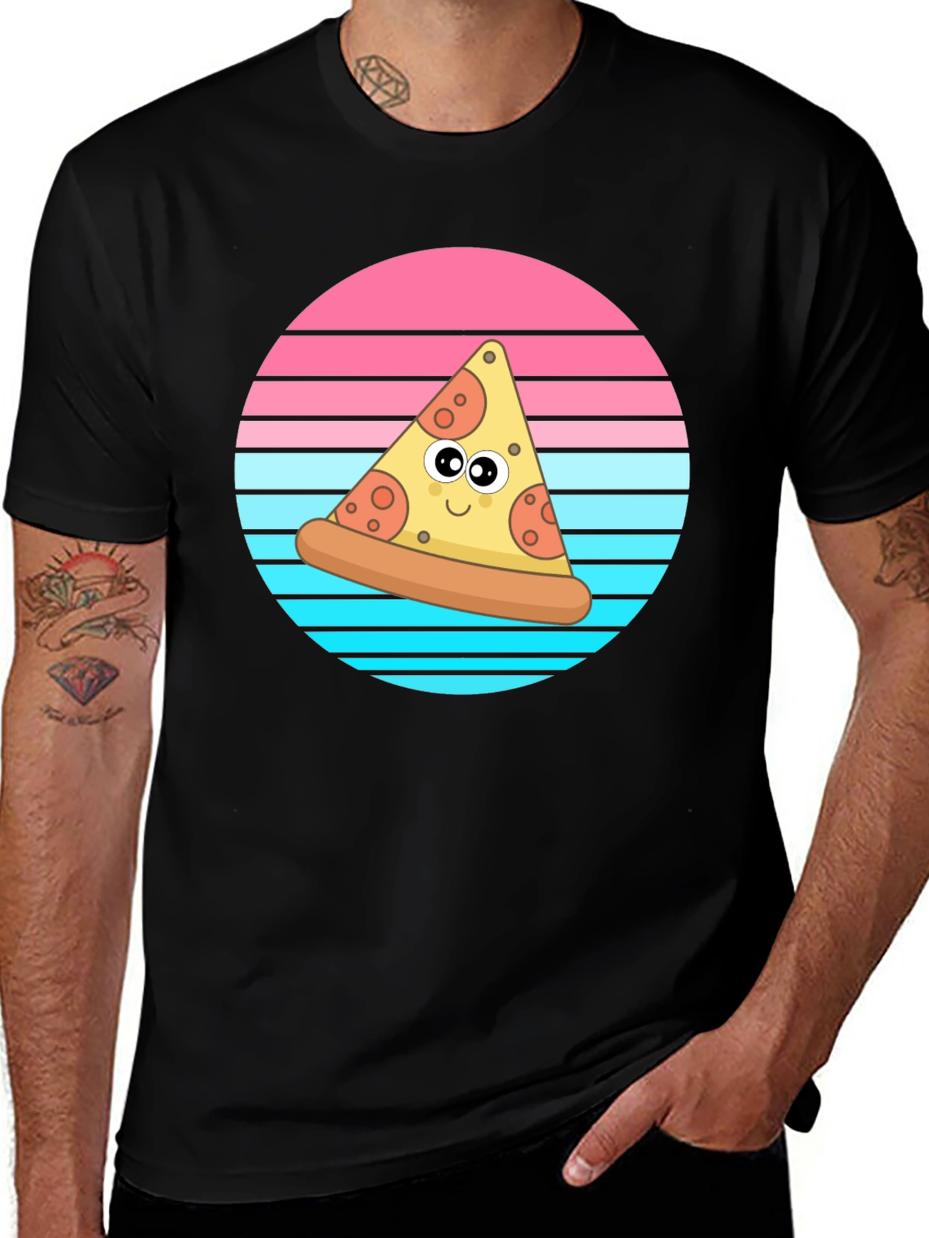 Variant 9 of Cartoon Pizza Slice Graphic T-Shirt