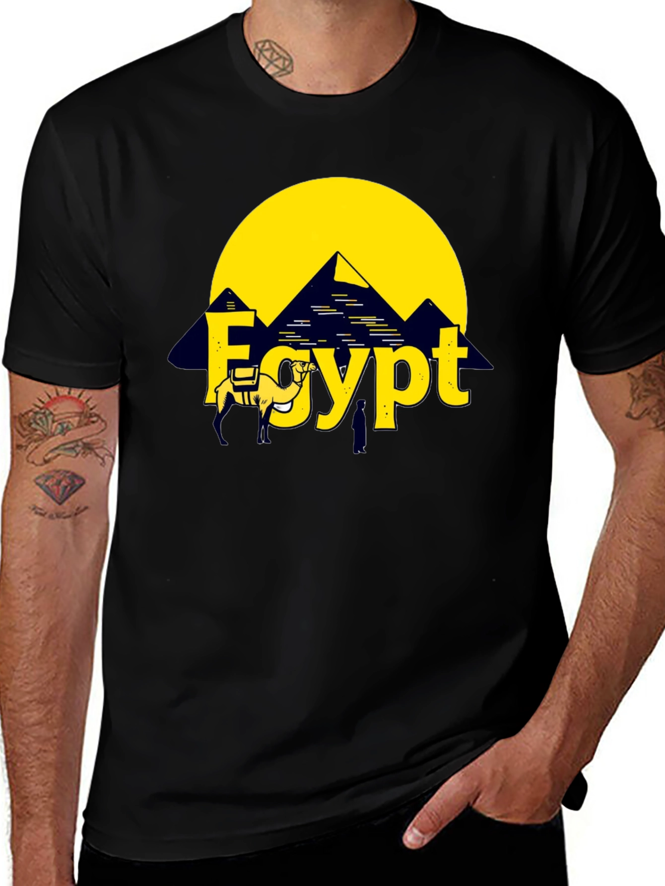 Egypt Pyramid Camel Graphic T-Shirt