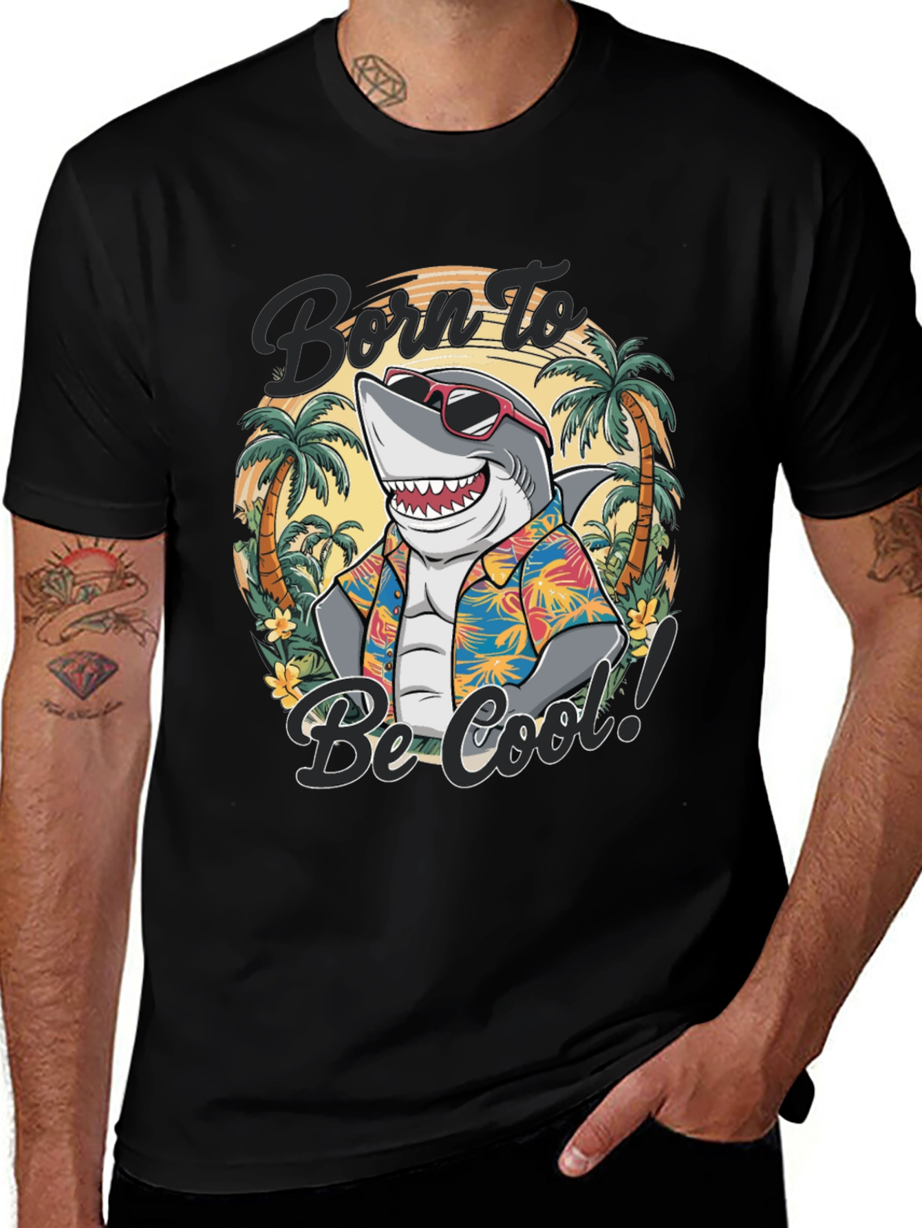 Cool Shark T-Shirt - Born to Be Cool Graphic Tee