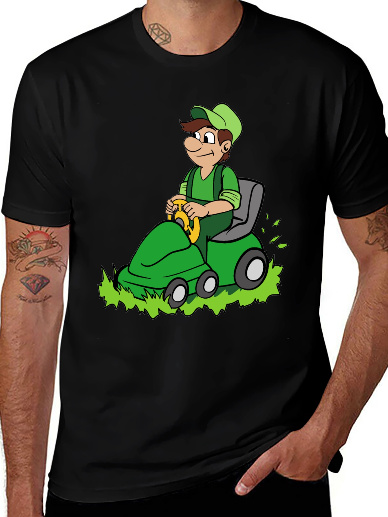 Variant 21 of Funny Cartoon Lawn Mower T-Shirt
