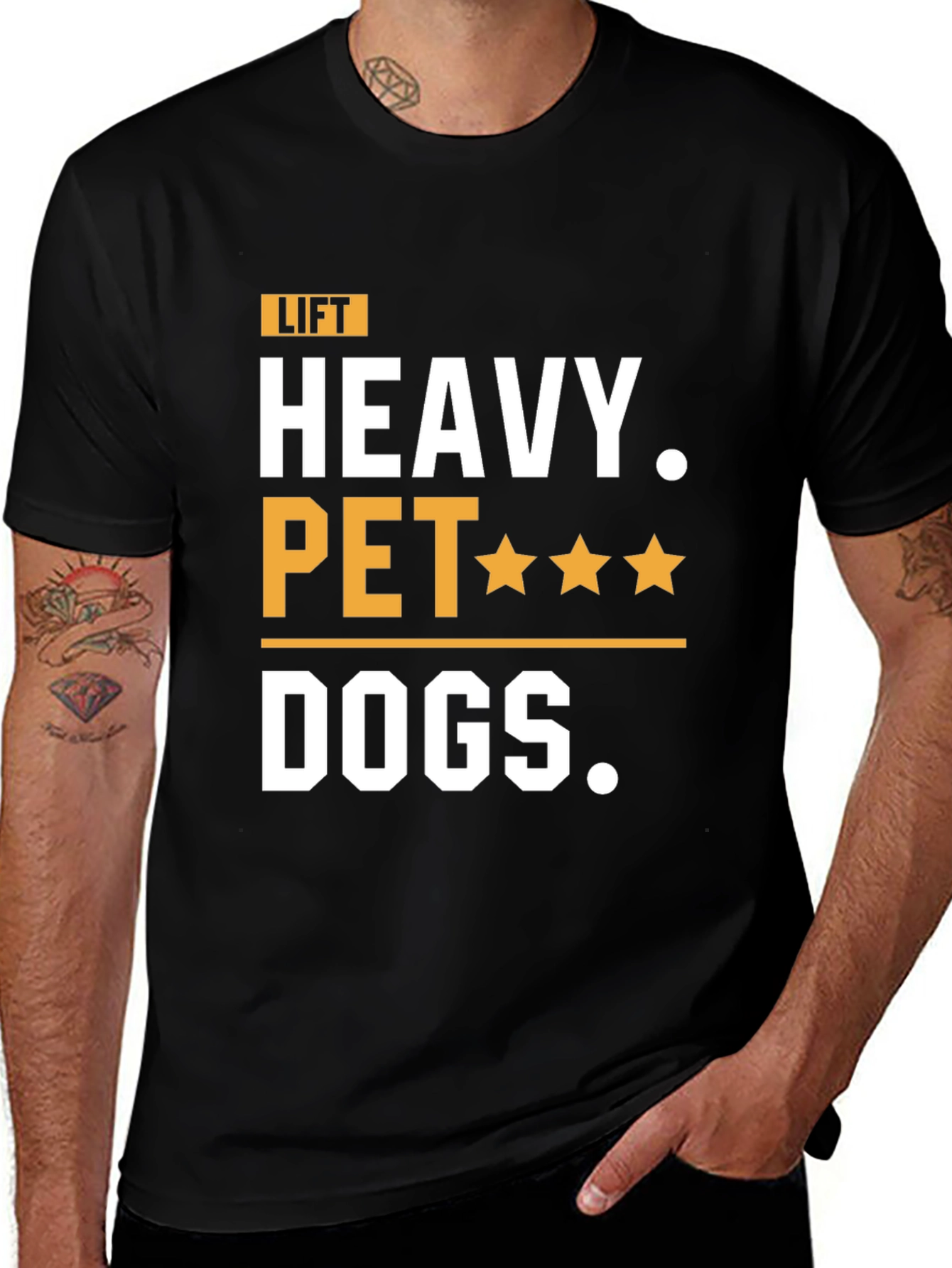 Variant 19 of Lift Heavy Pet Dogs T-Shirt - Black Cotton Blend Tee