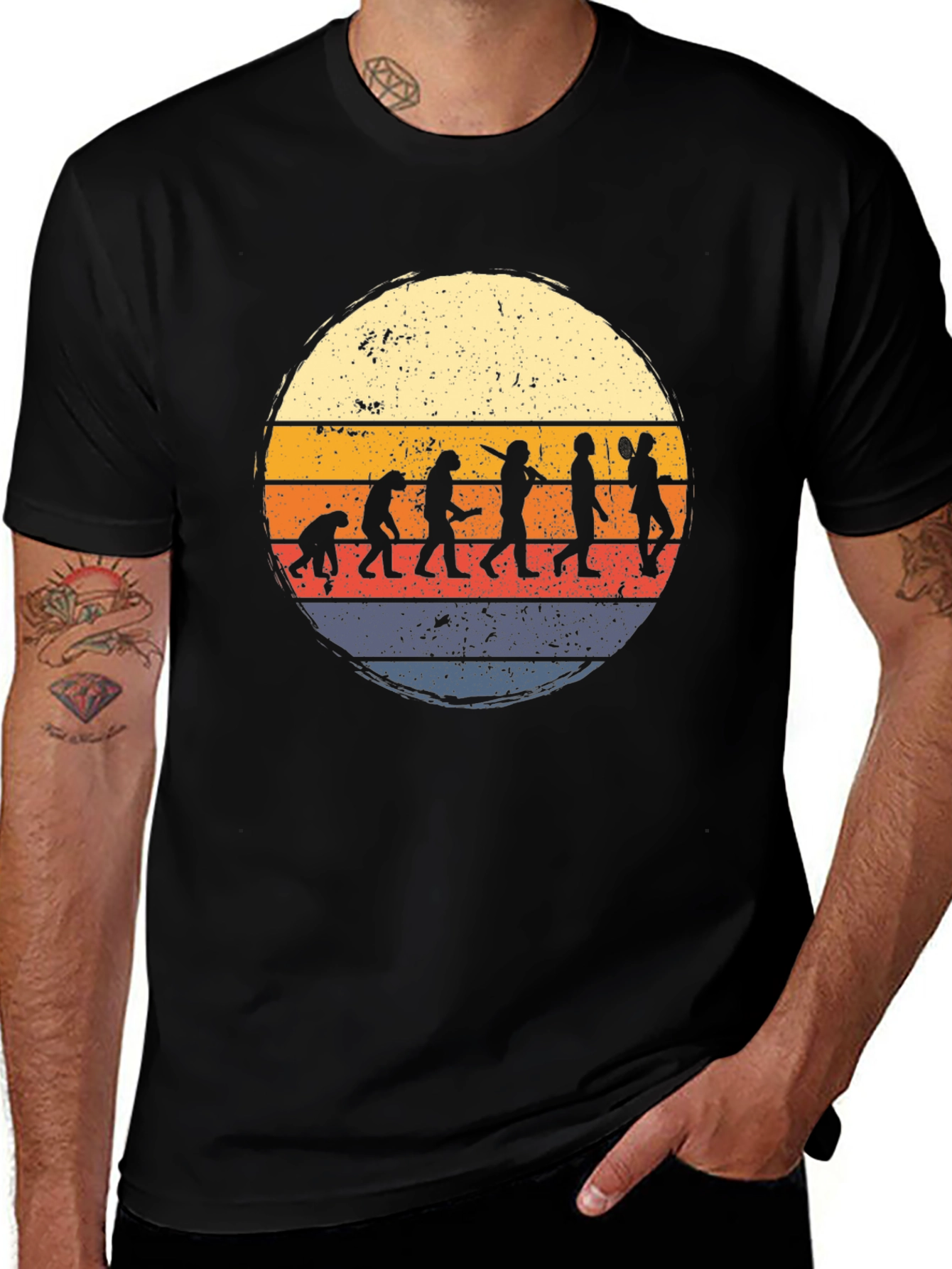 Variant 8 of Evolution of Disc Golf Retro Style T-Shirt