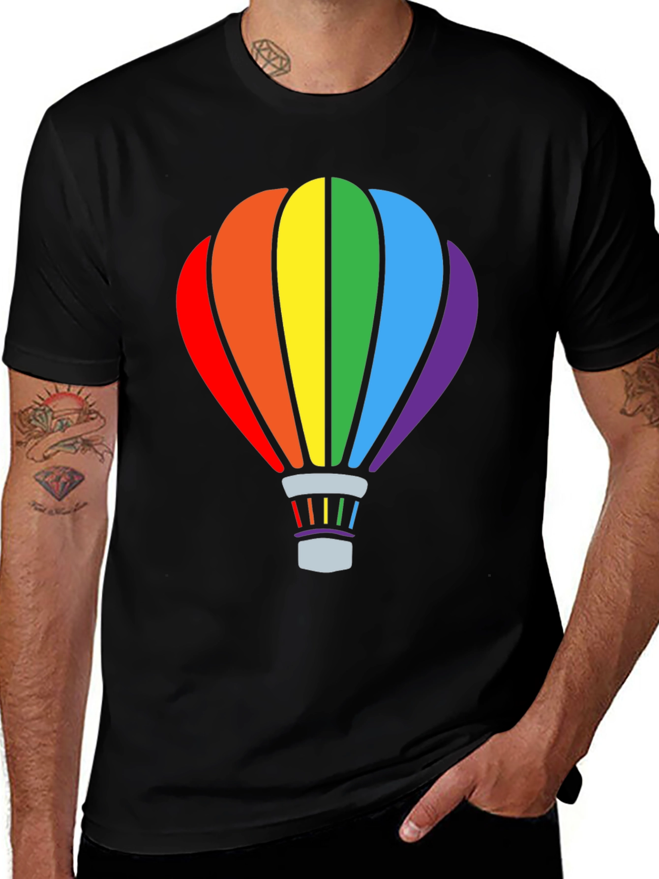 Variant 22 of Rainbow Hot Air Balloon Graphic Tee