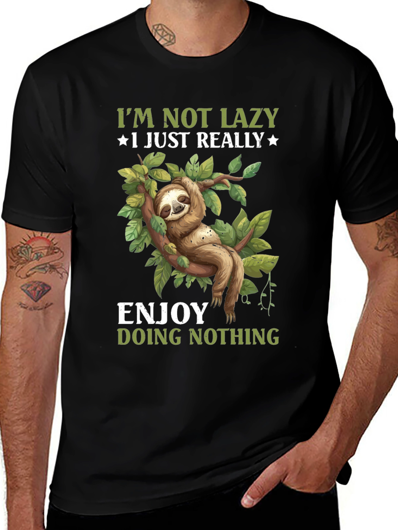 Variant 10 of Funny Sloth T-Shirt: Enjoy Doing Nothing Tee