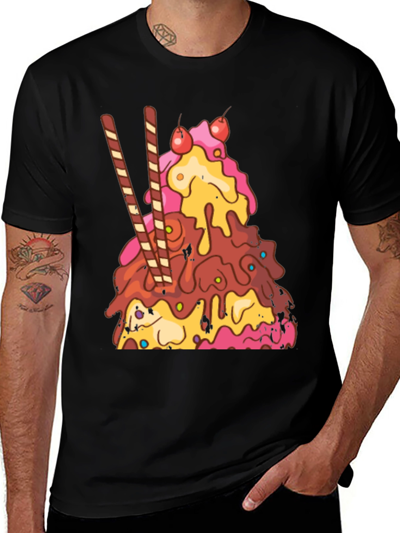 Variant 28 of Ice Cream Sundae Graphic T-Shirt - Dessert Lover Tee