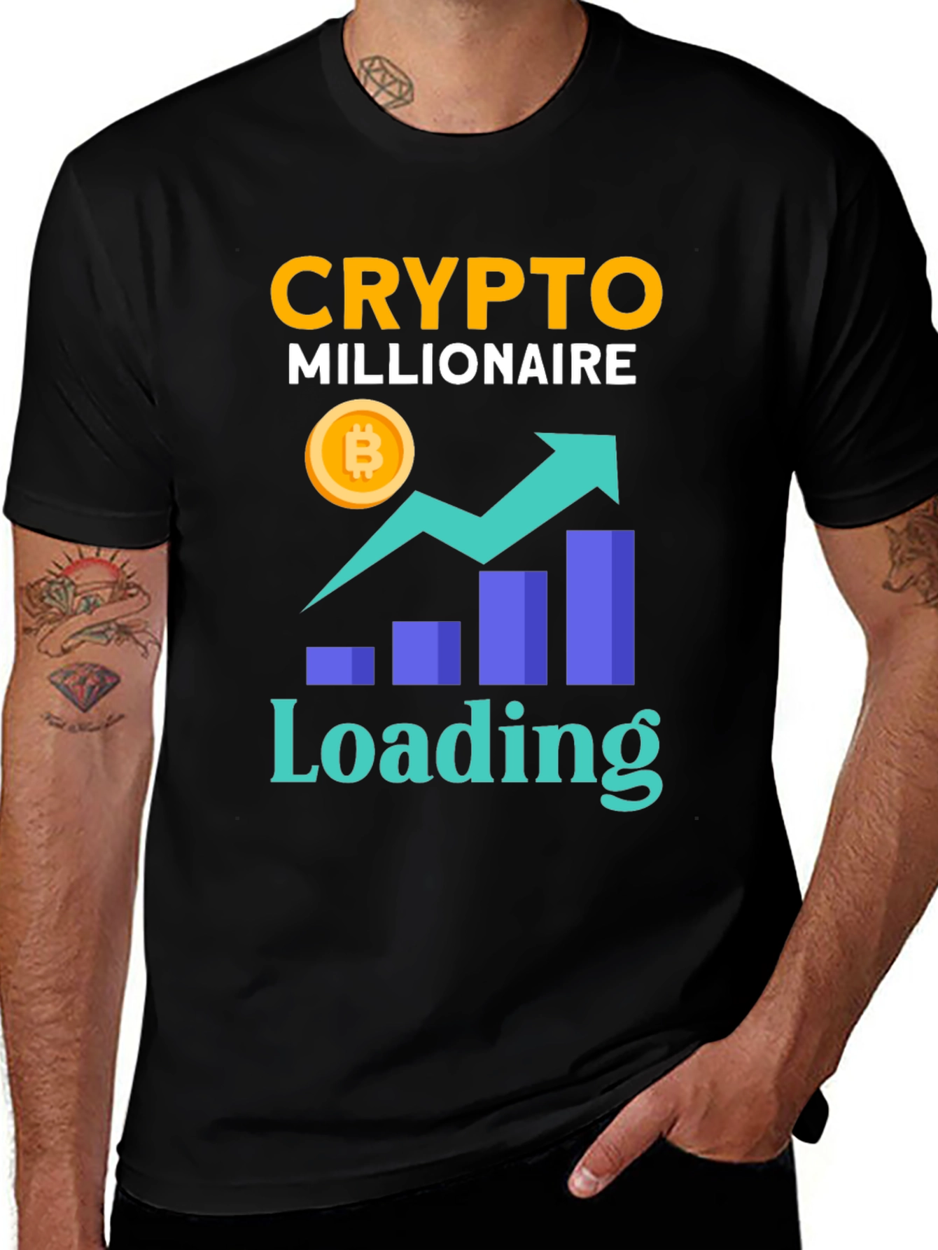 Variant 30 of Crypto Millionaire Loading T-Shirt - Bitcoin Graphic Tee