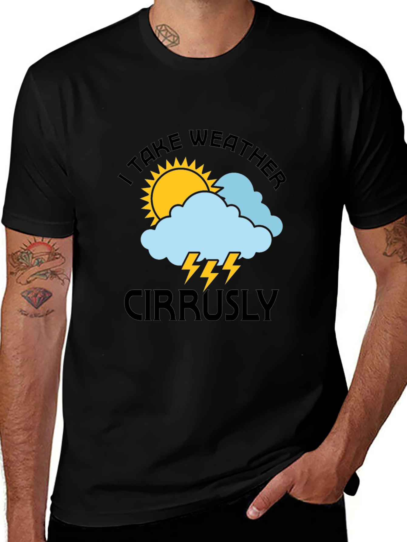 Variant 16 of I Take Weather Cirrusly T-Shirt - Humorous Weather Pun Tee