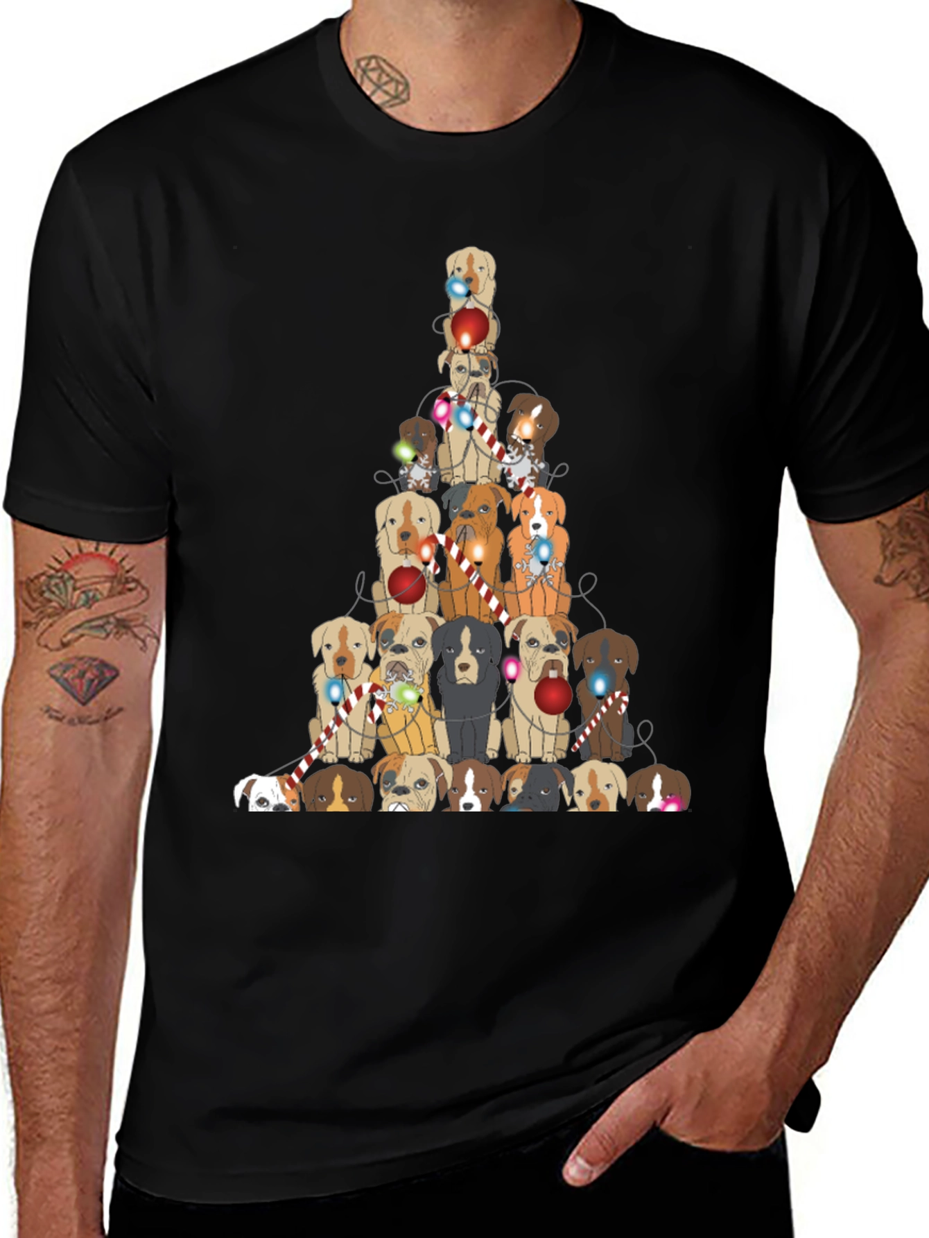 Variant 20 of Dog Christmas Tree T-Shirt
