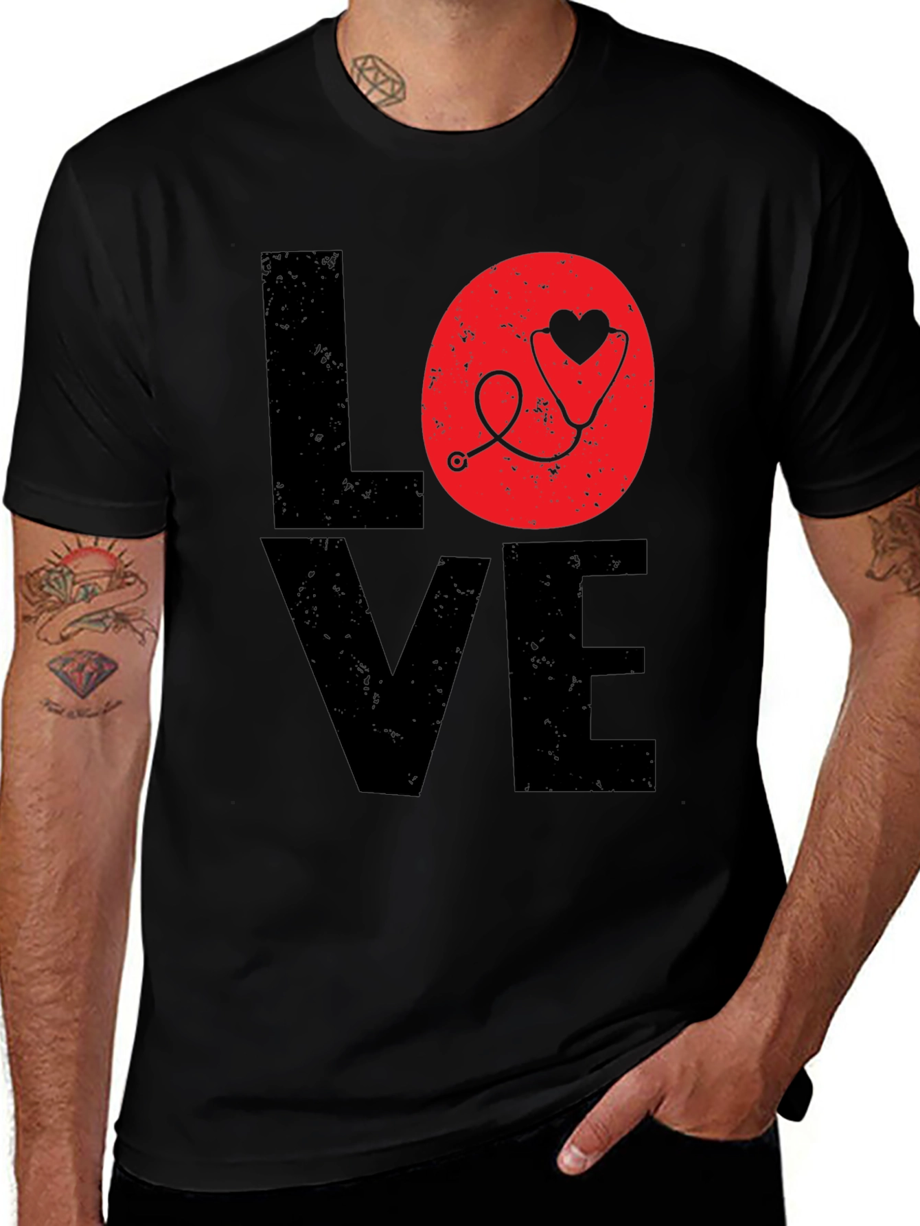 Variant 24 of Love Nurse Stethoscope Graphic Tee