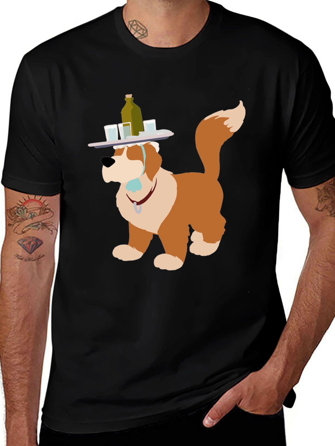 Variant 19 of Saint Bernard Bartender Graphic Tee